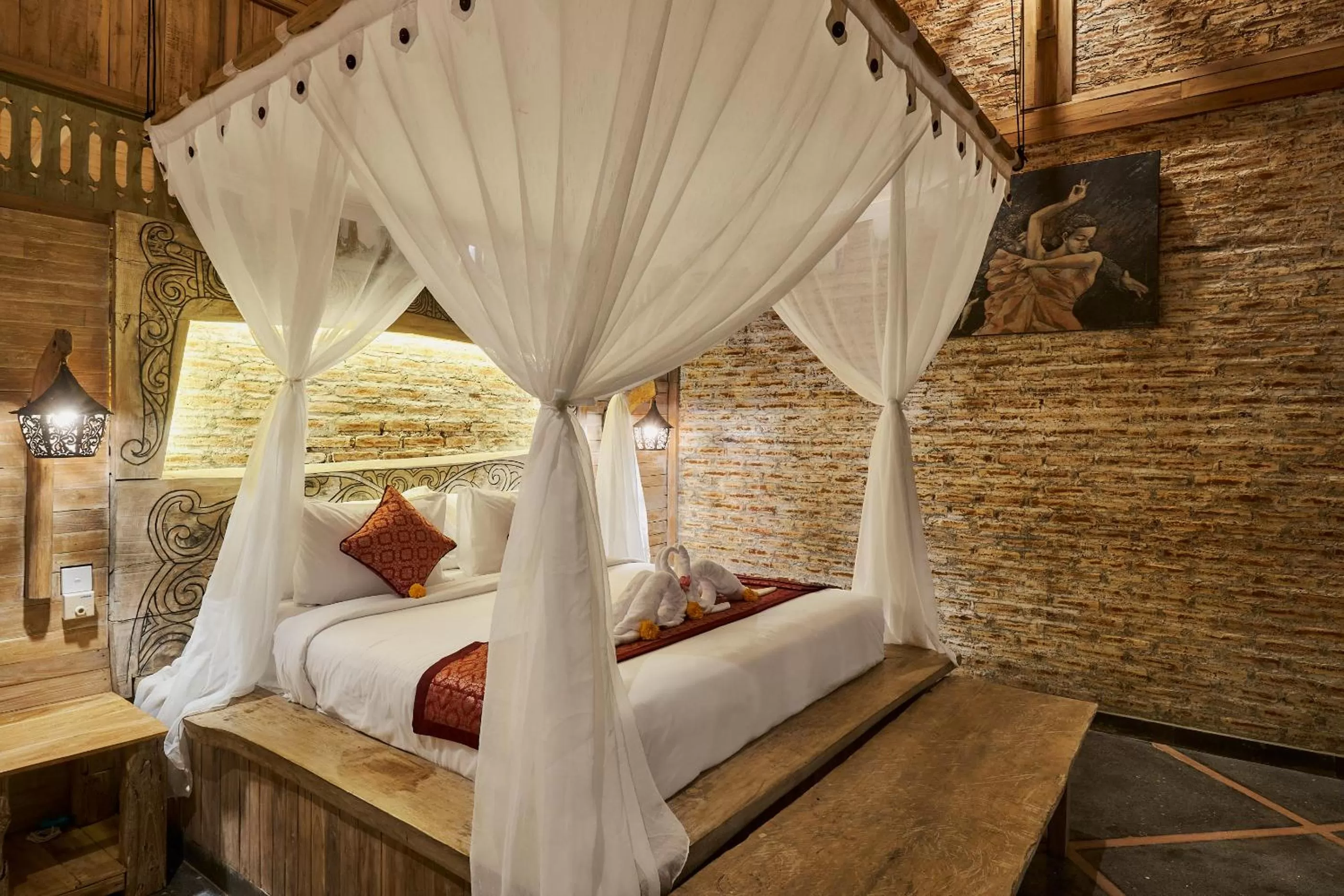 Bedroom, Bed in Joglo Organik Guesthouse