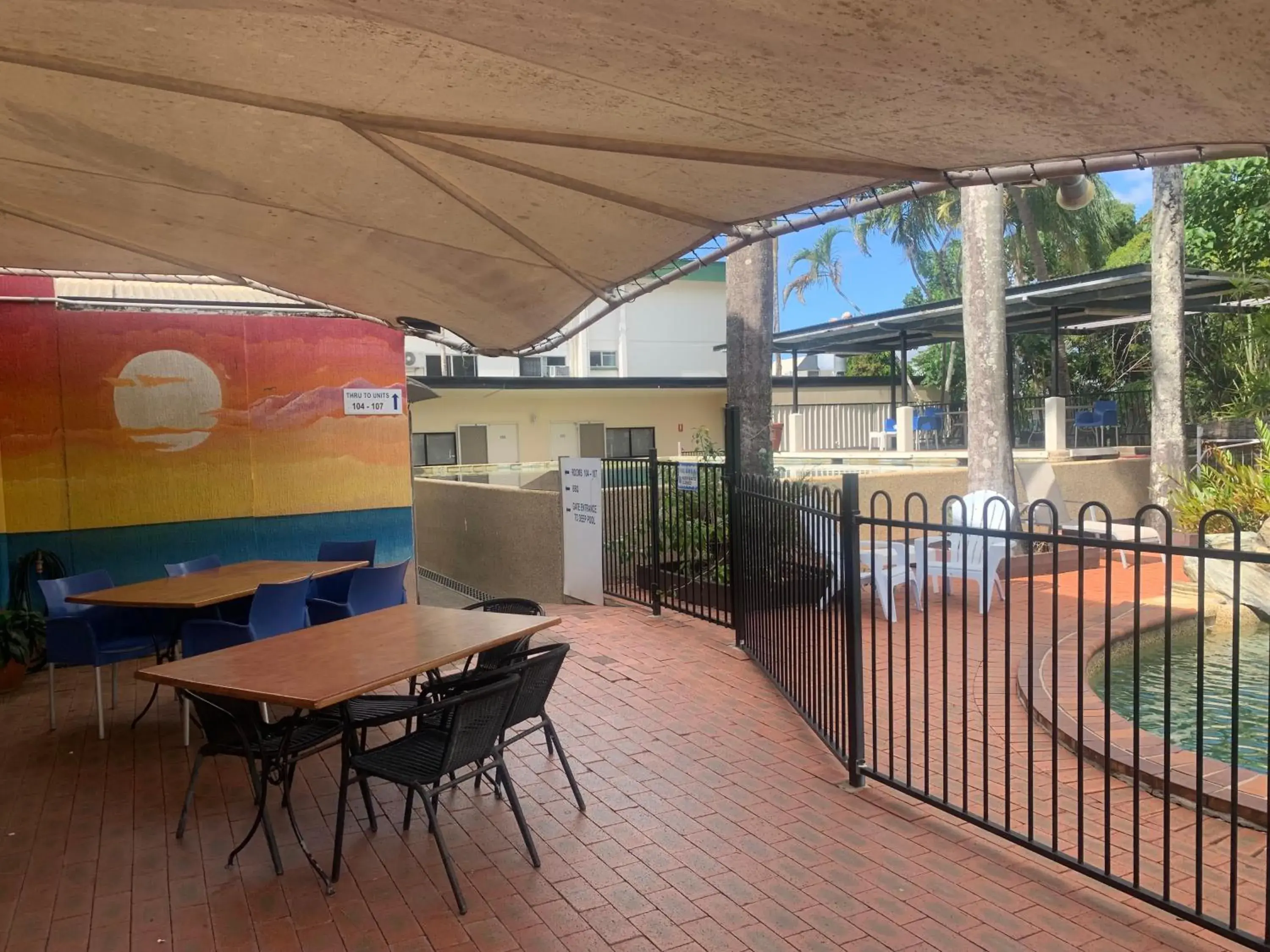 Pool view in Cairns City Sheridan Motel