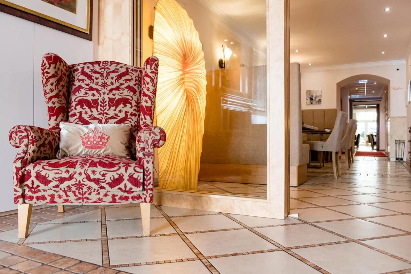 Lobby or reception in Hotel Krone