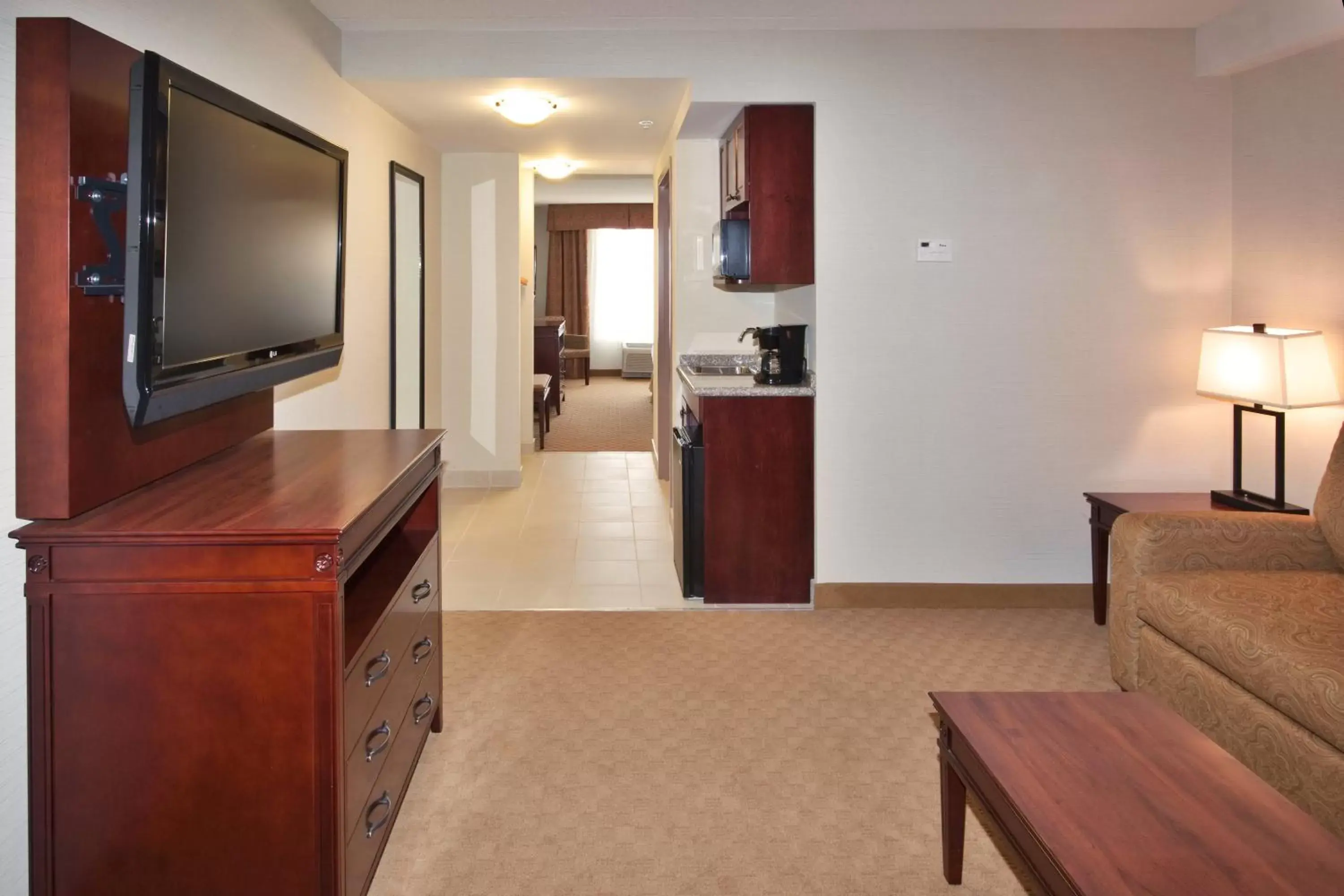 Photo of the whole room, TV/Entertainment Center in Holiday Inn Express Hotel & Suites Brockville, an IHG Hotel