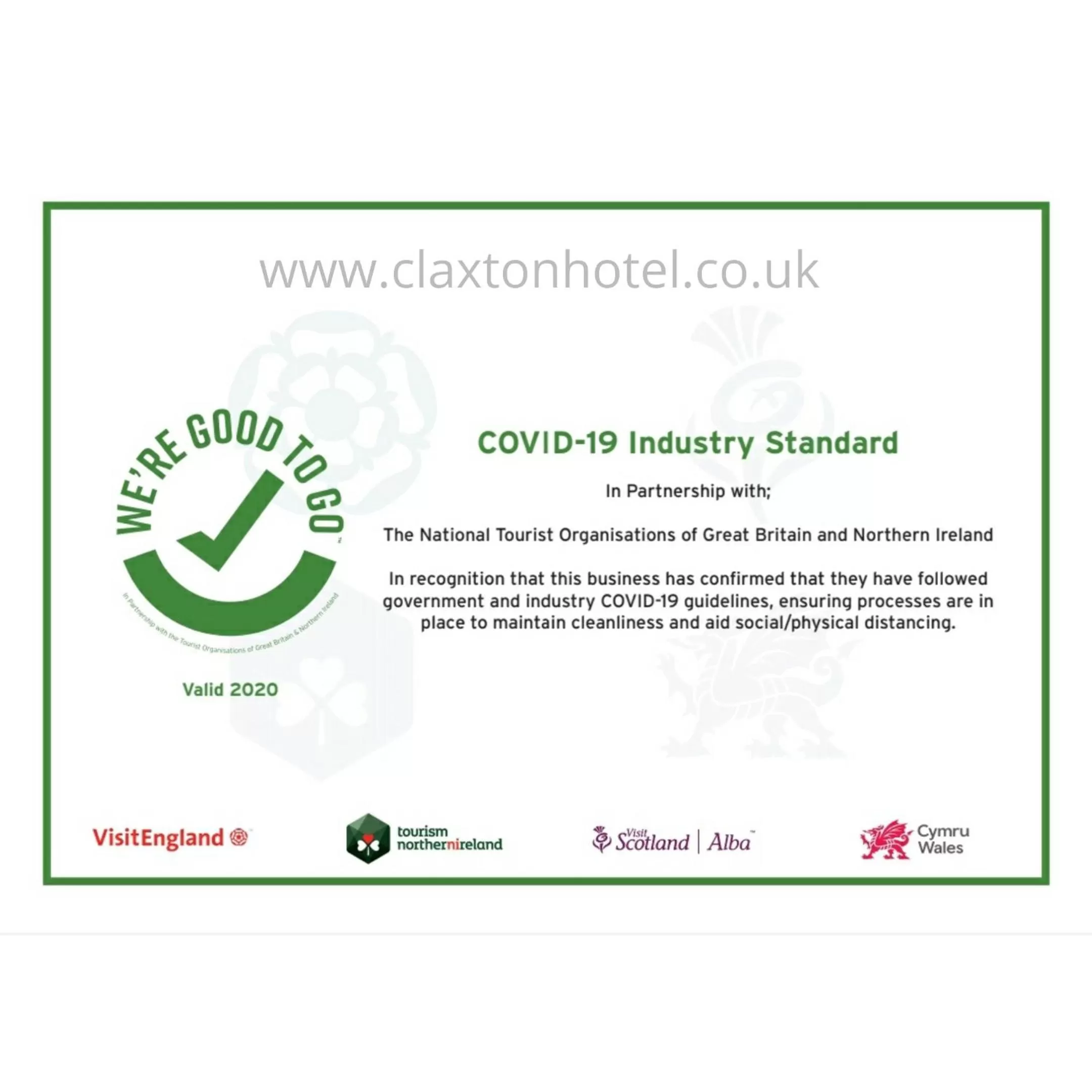Logo/Certificate/Sign in Claxton Hotel