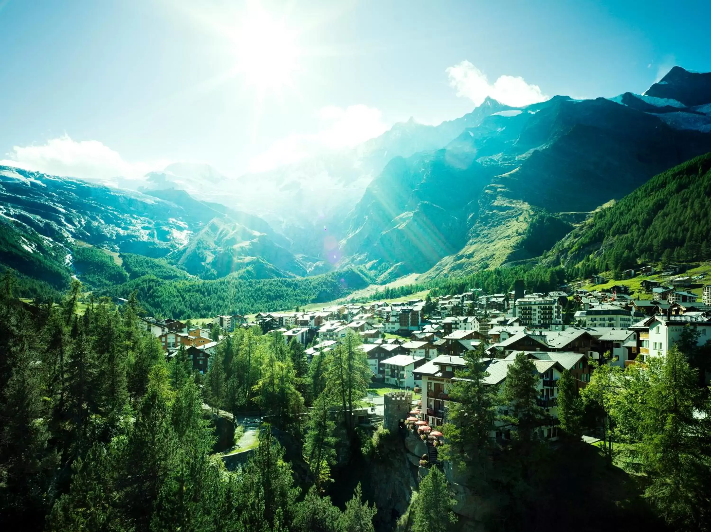 Natural landscape, Bird's-eye View in Hotel Allalin