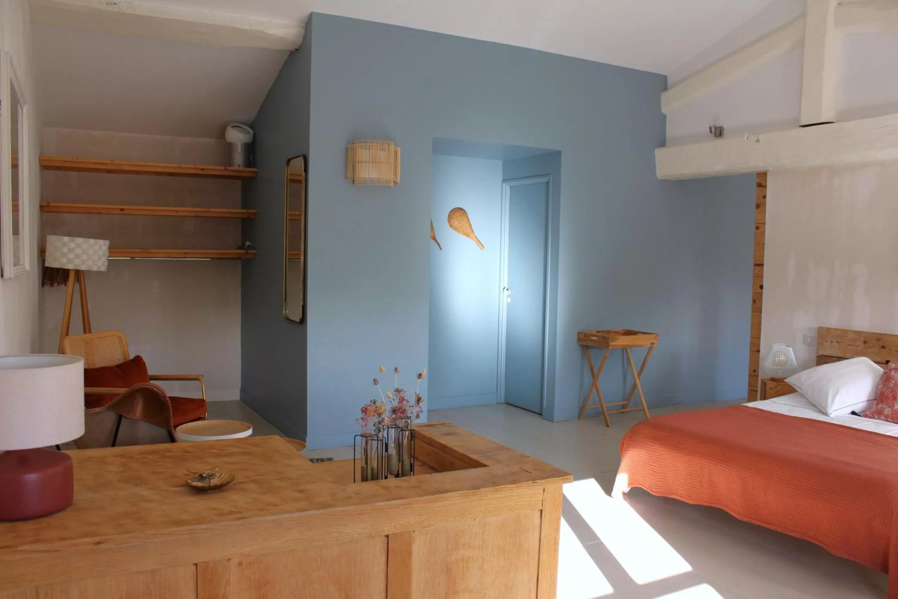 Bed, Seating Area in La Grande Maison