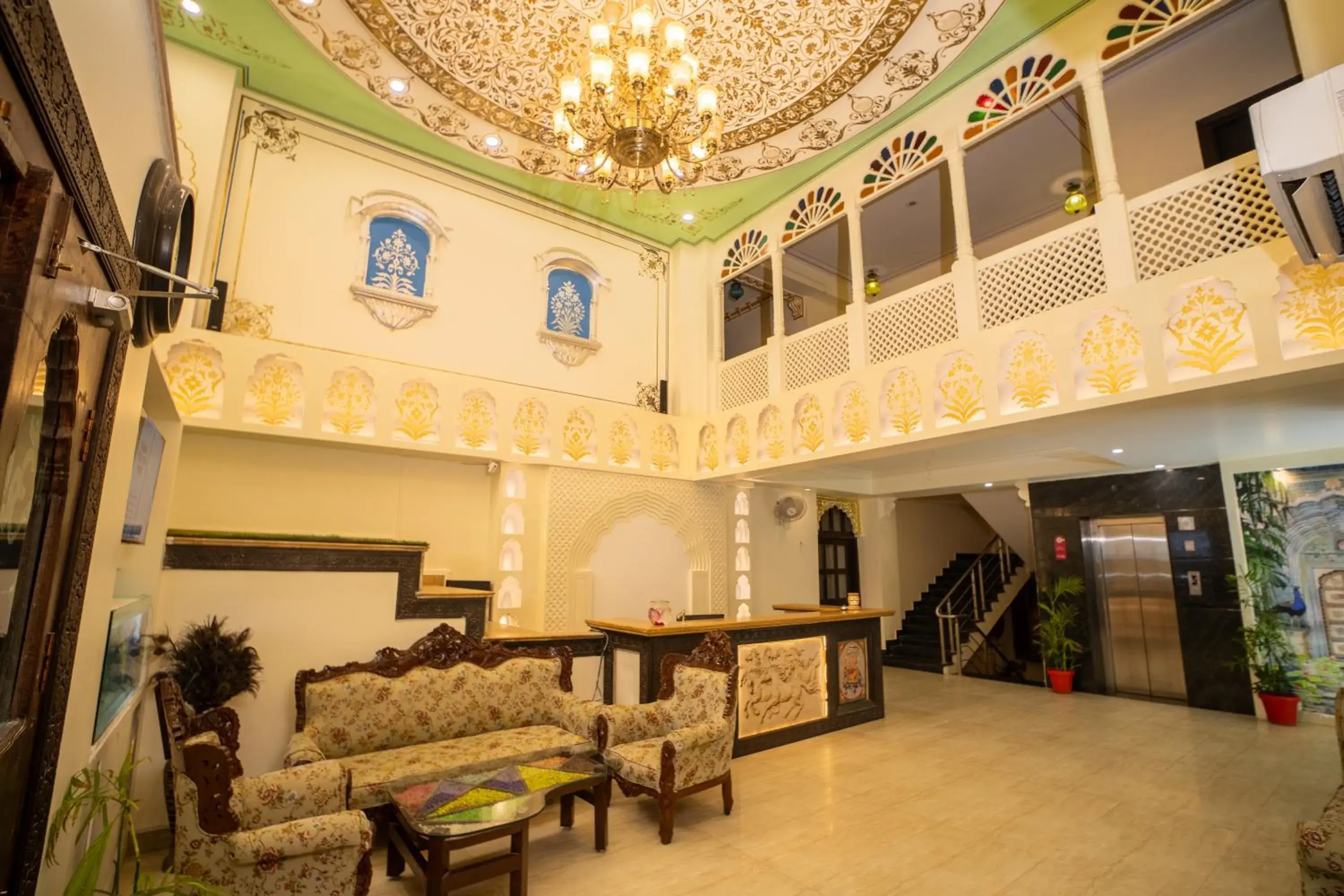 Lobby or reception in Hotel Laxmi Niwas - A Heritage Retreat Lobby or reception in Hotel Laxmi Niwas - A Heritage Retreat