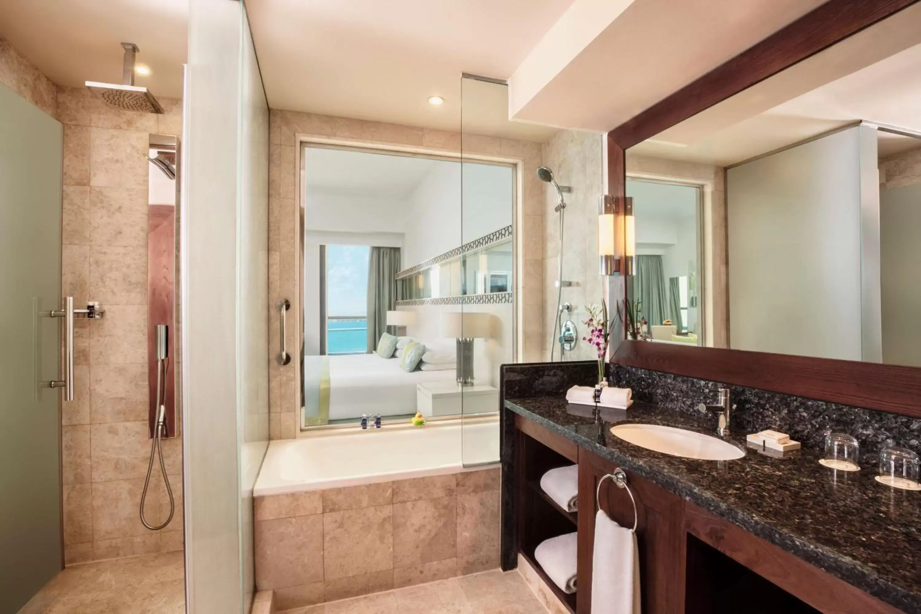Bedroom, Bathroom in JA Ocean View Hotel
