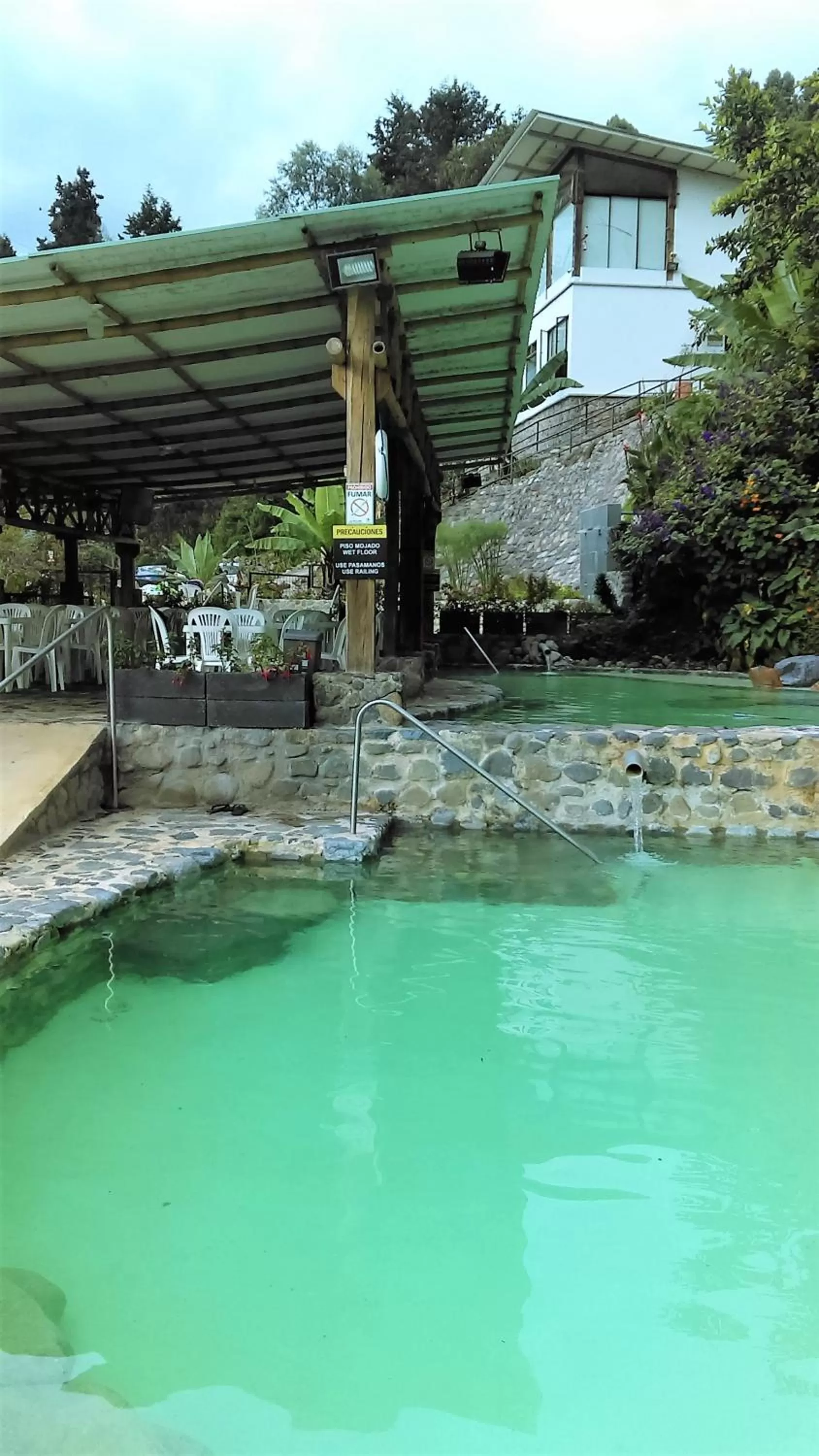 Balcony/Terrace, Swimming Pool in Hotel Termales Tierra Viva