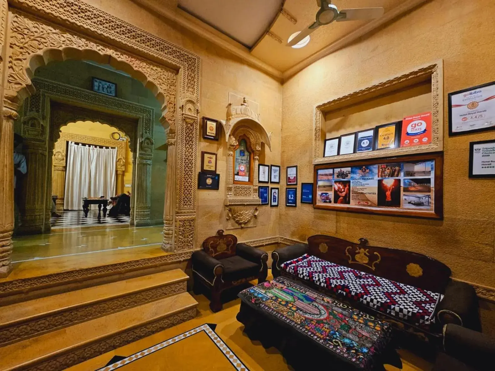 Seating area in Hotel Royal Haveli