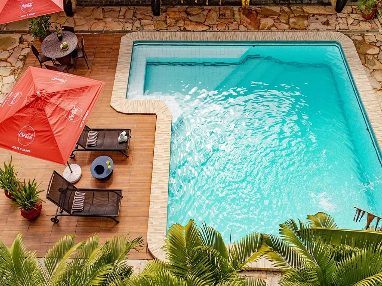 Pool view in Recanto da Orla