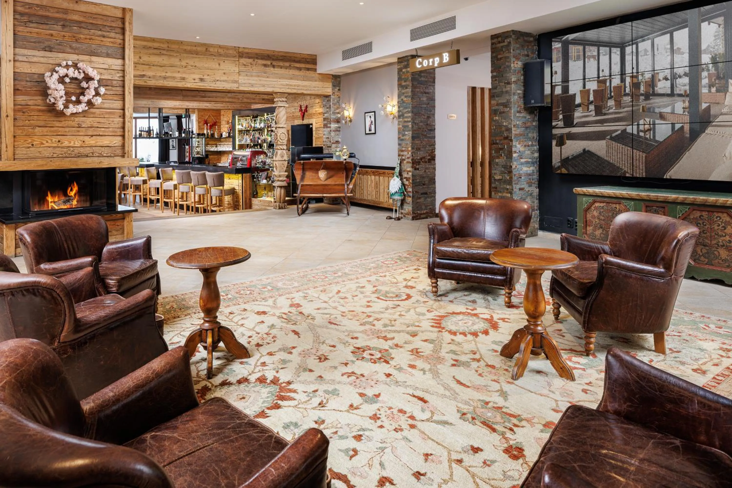 Lobby or reception in Teleferic Grand Hotel