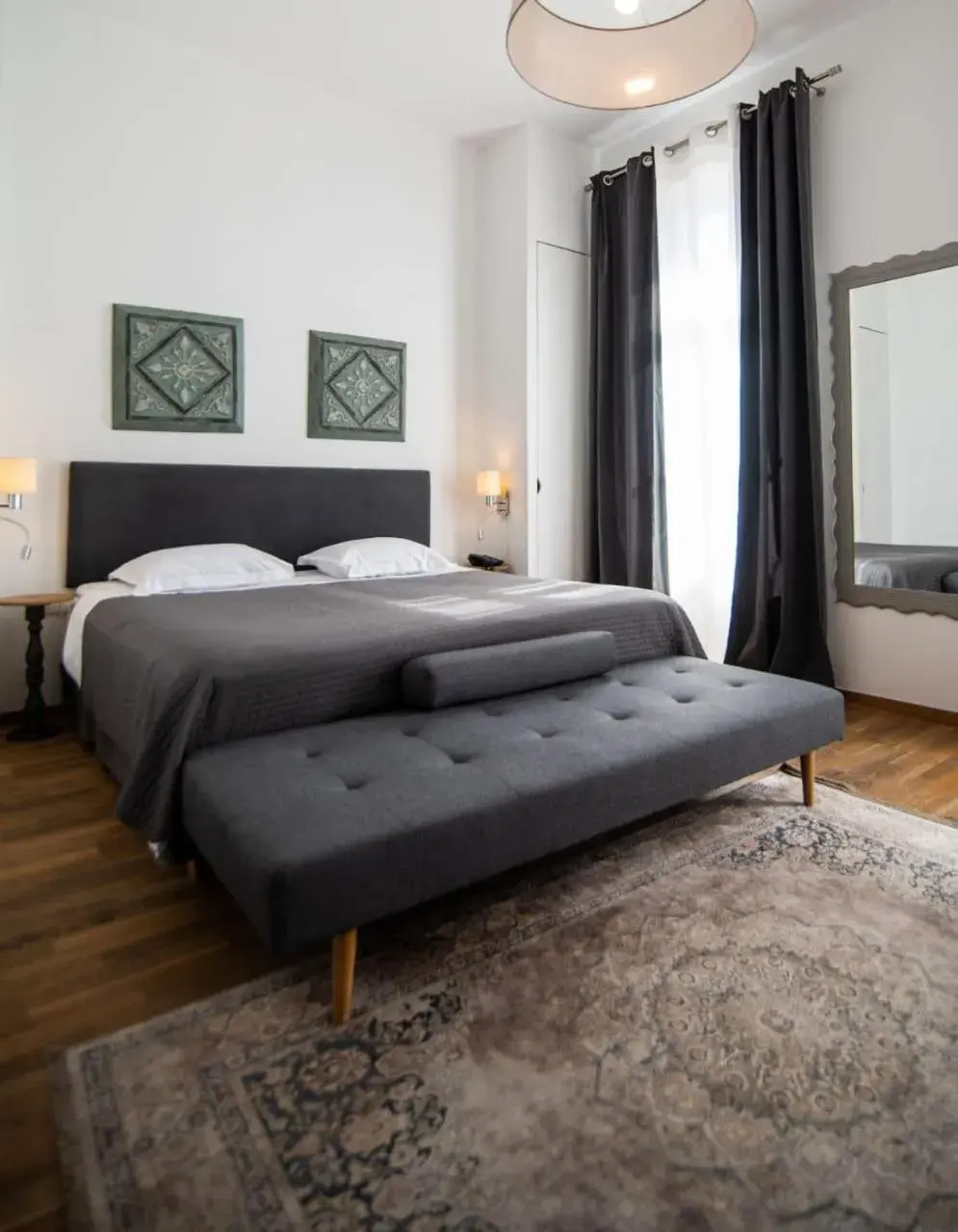 Bed in Emporikon Athens Hotel