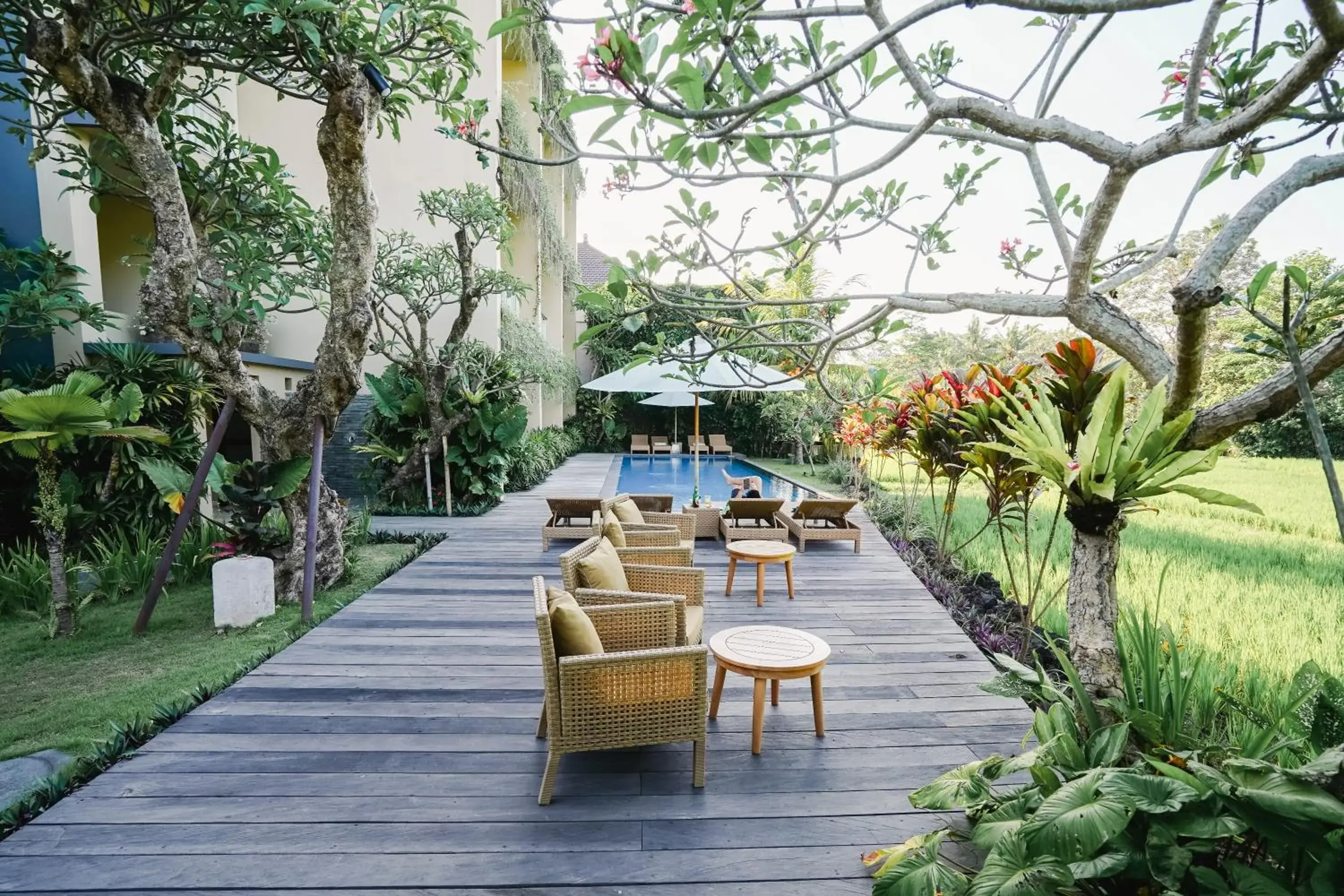 Seating area, Swimming Pool in Byasa Ubud Hotel