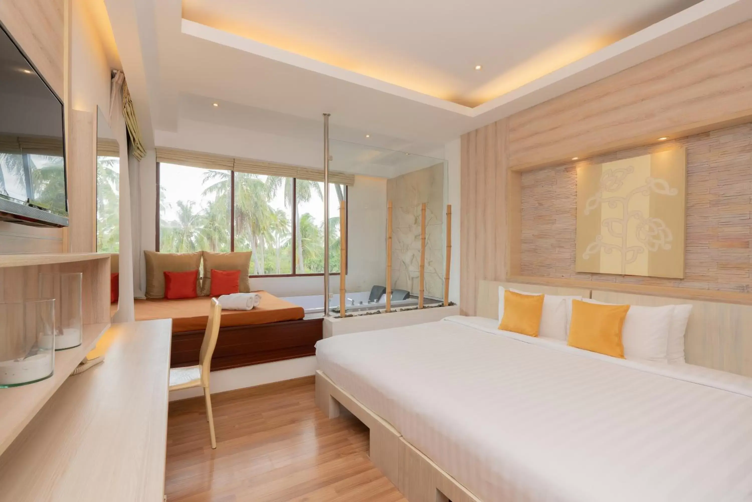 Bedroom, Bed in Dhevan Dara Beach Villa Kuiburi