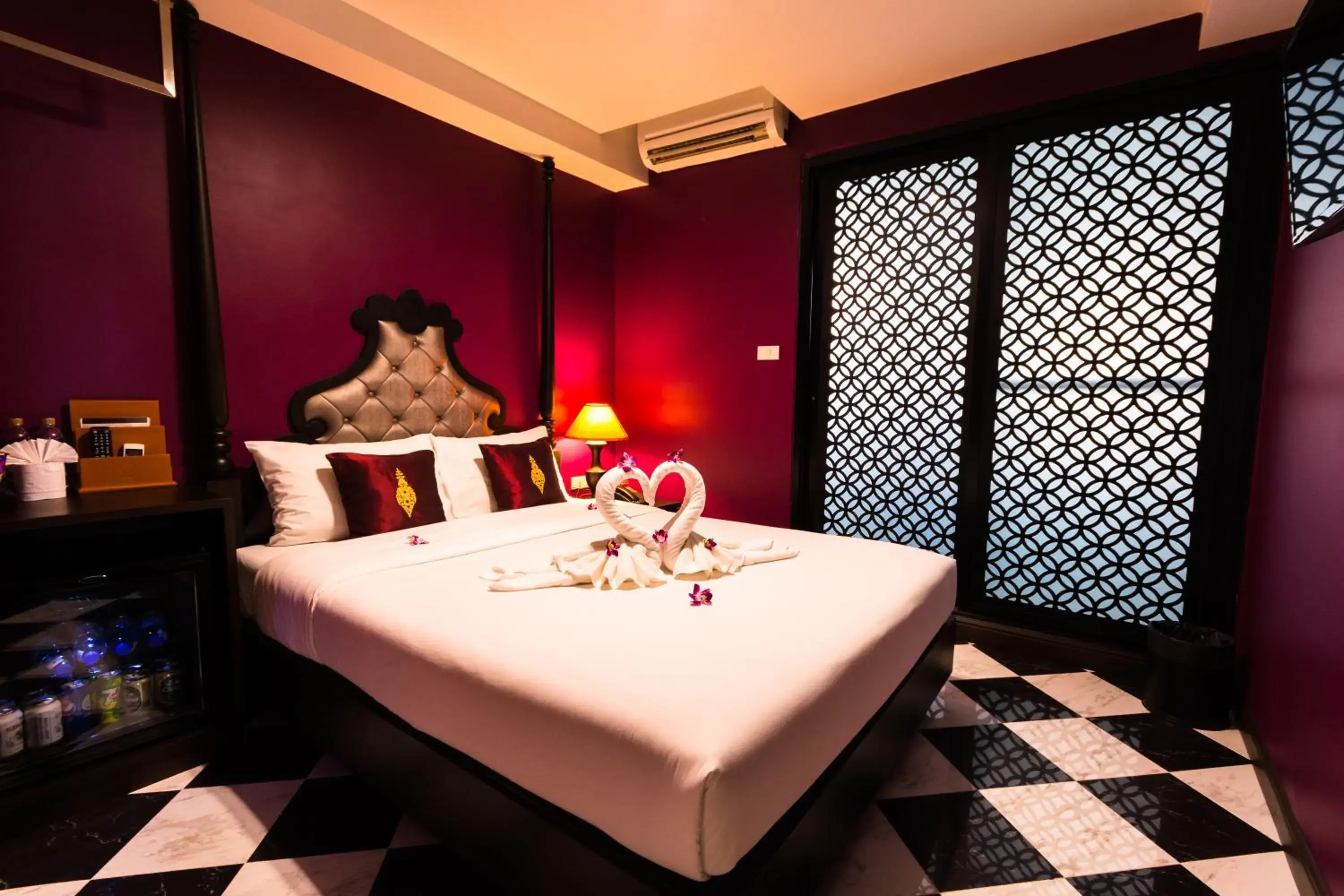 Bedroom in Violet Tower at Khaosan Palace