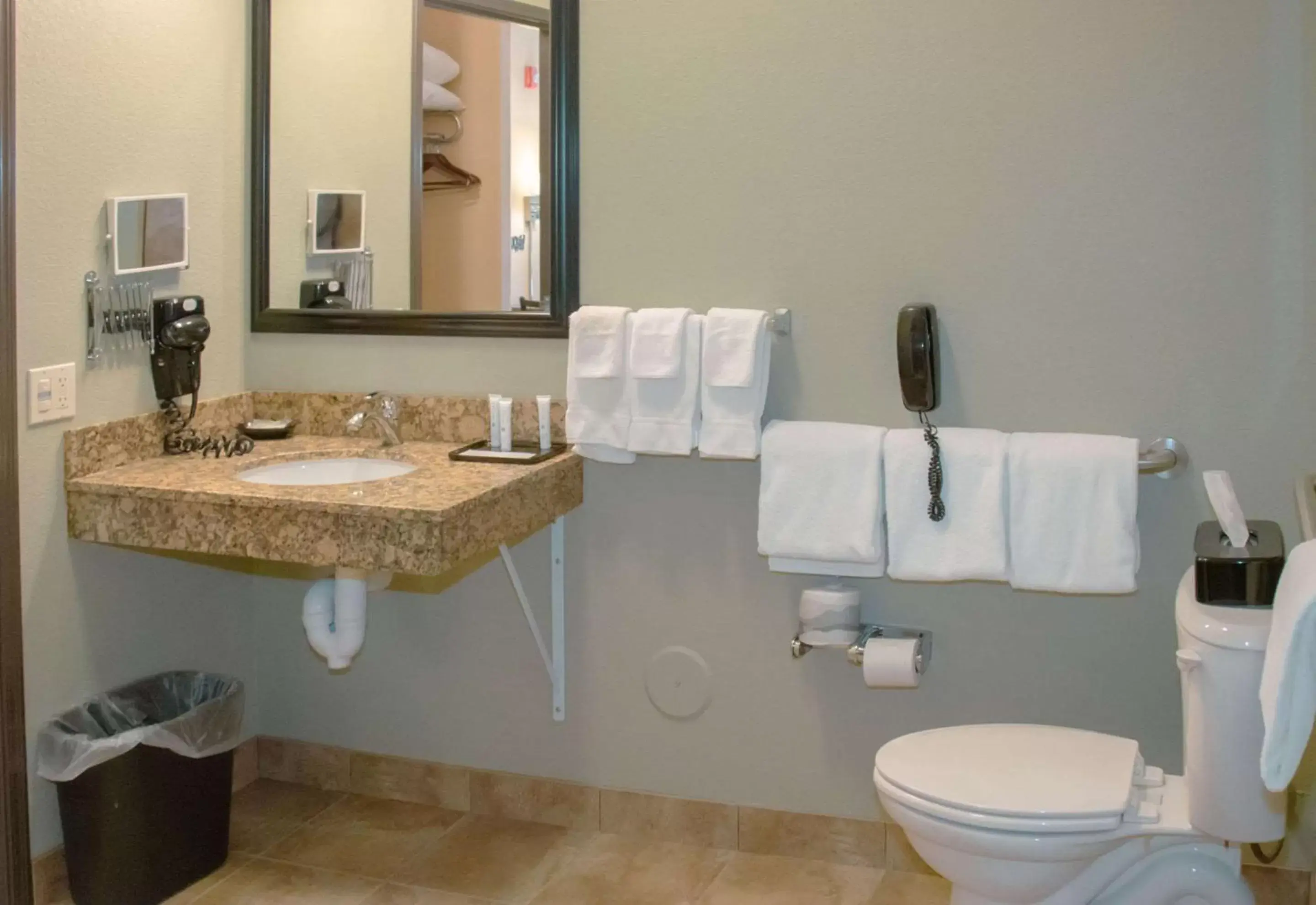 Bedroom, Bathroom in Expressway Suites of Grand Forks
