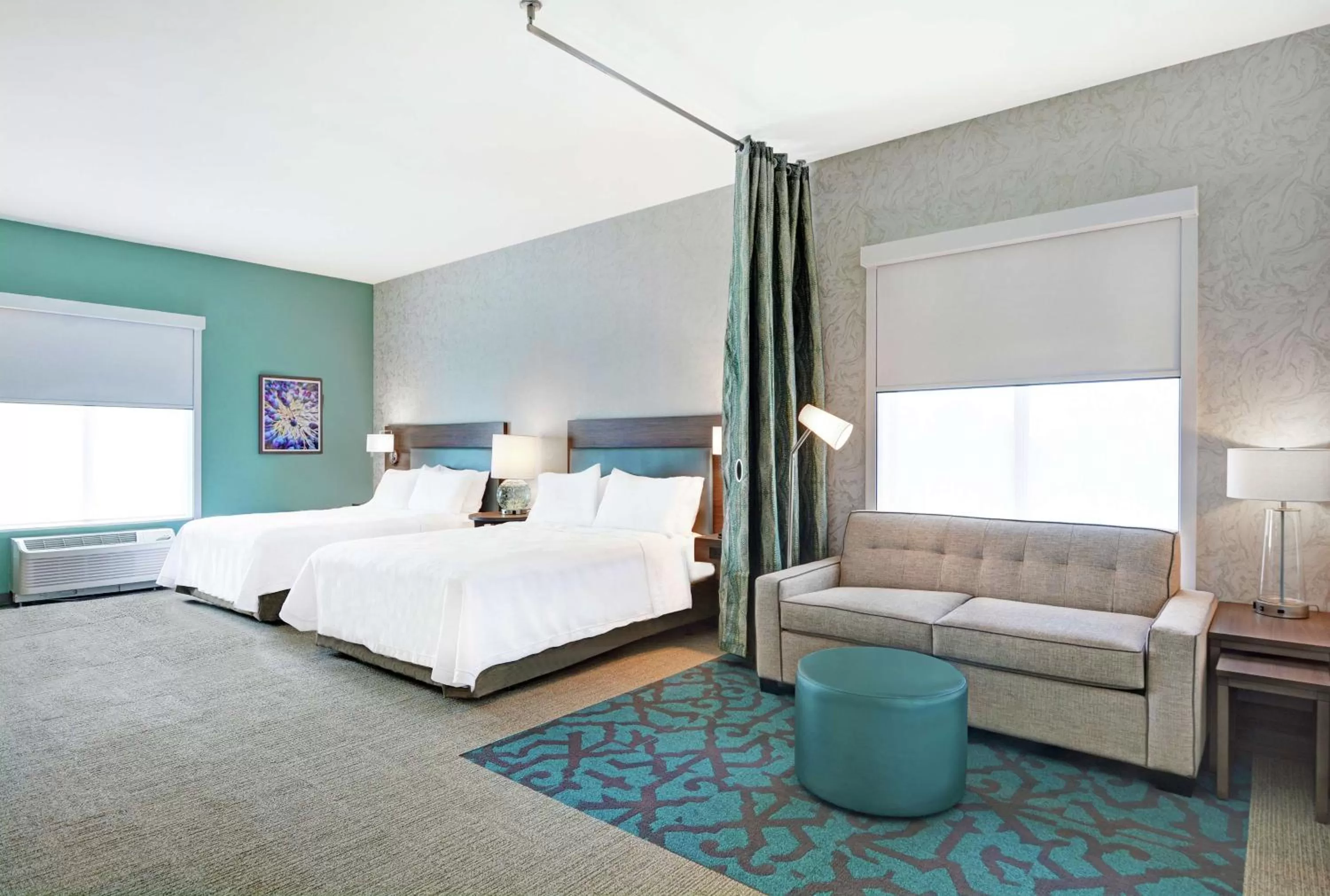 Living room, Bed in Home2 Suites By Hilton Charleston Daniel Island, Sc