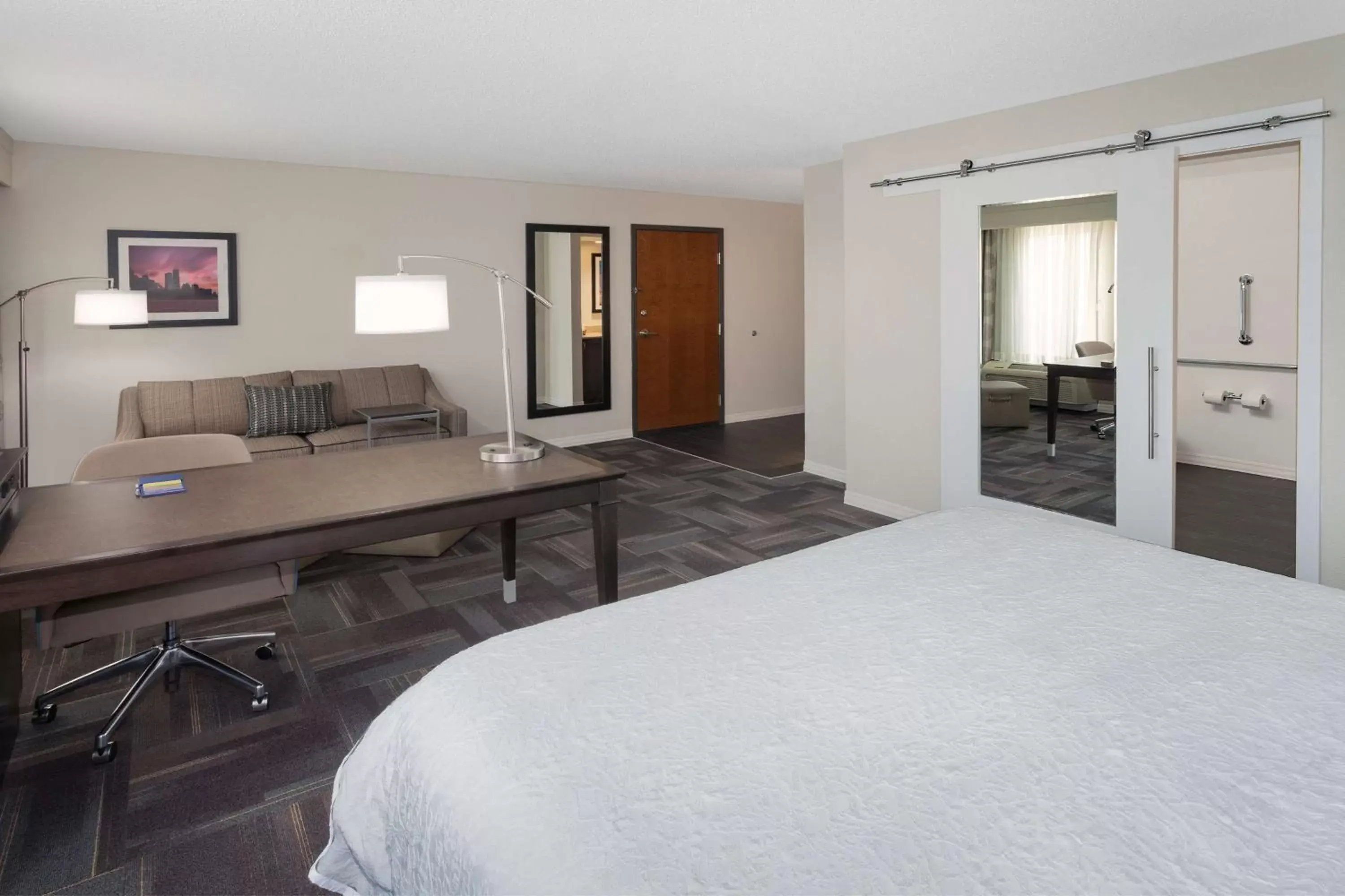 King Studio Suite with Sofa Bed - Non-Smoking in Hampton Inn & Suites Munster King Studio Suite with Sofa Bed - Non-Smoking in Hampton Inn & Suites Munster