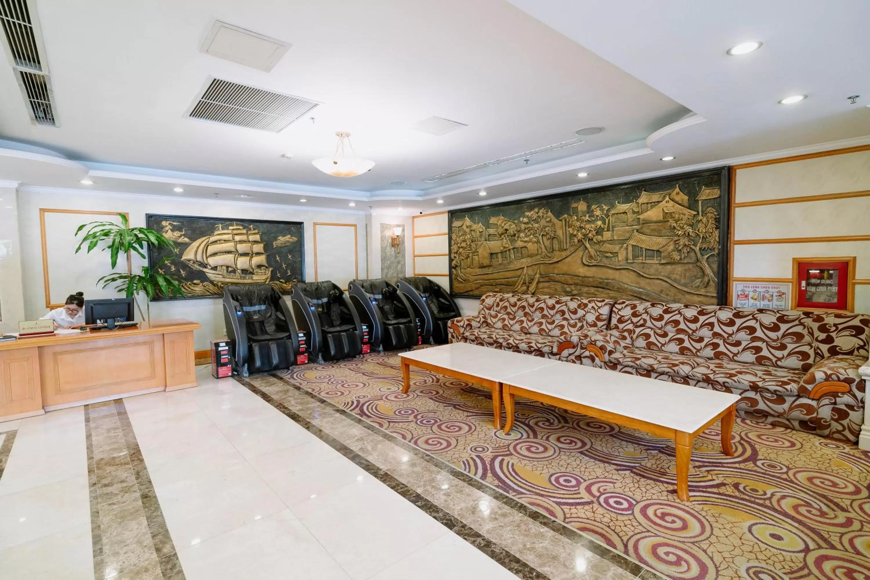 Seating area in A25 Luxury Hotel