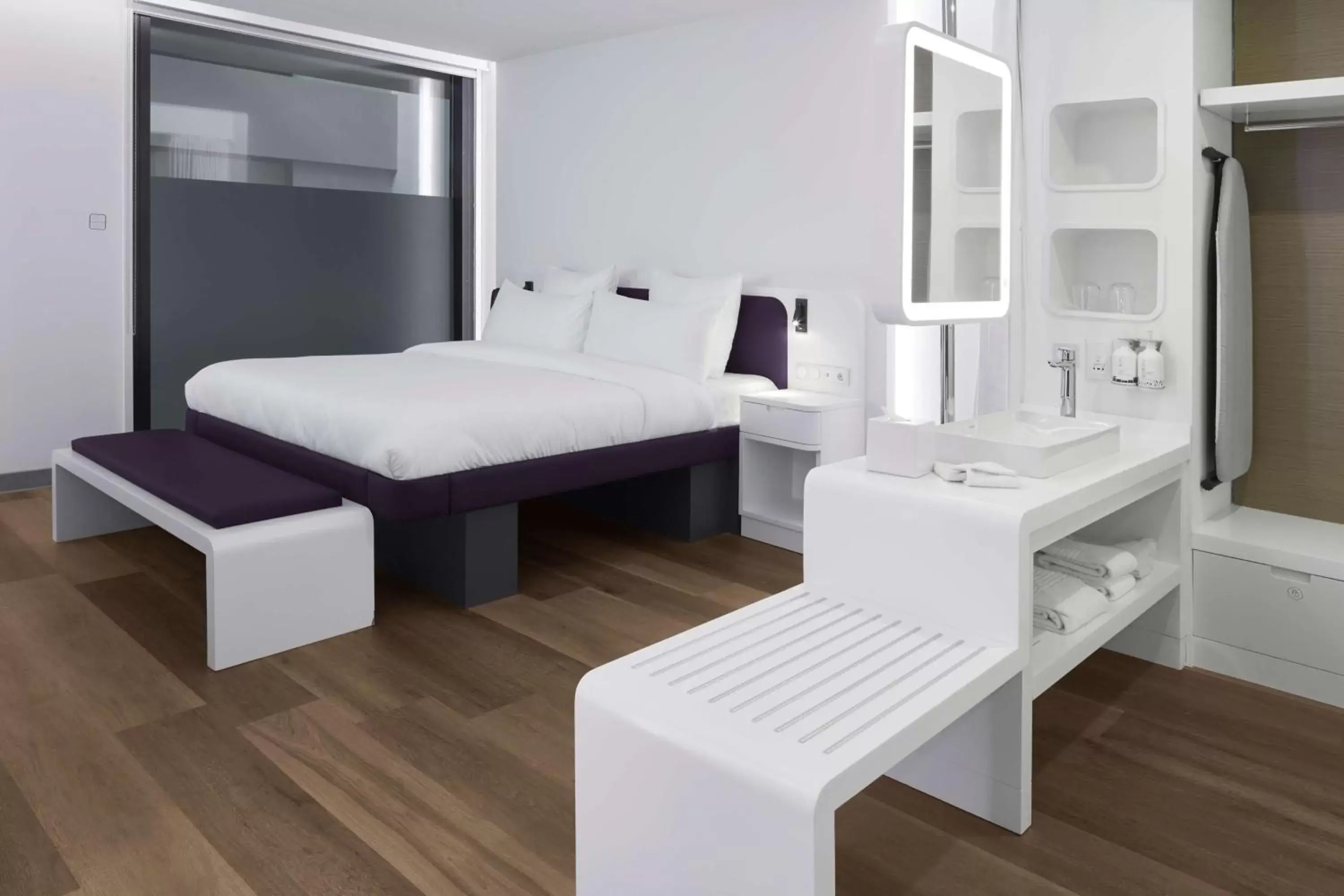 Bathroom, Bed in YOTEL Istanbul Airport, City Entrance