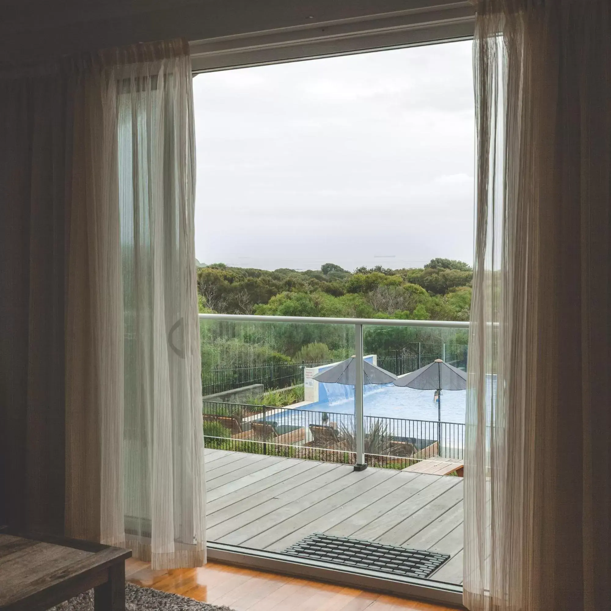 Balcony/Terrace, Pool View in Caves Coastal Bar & Bungalows