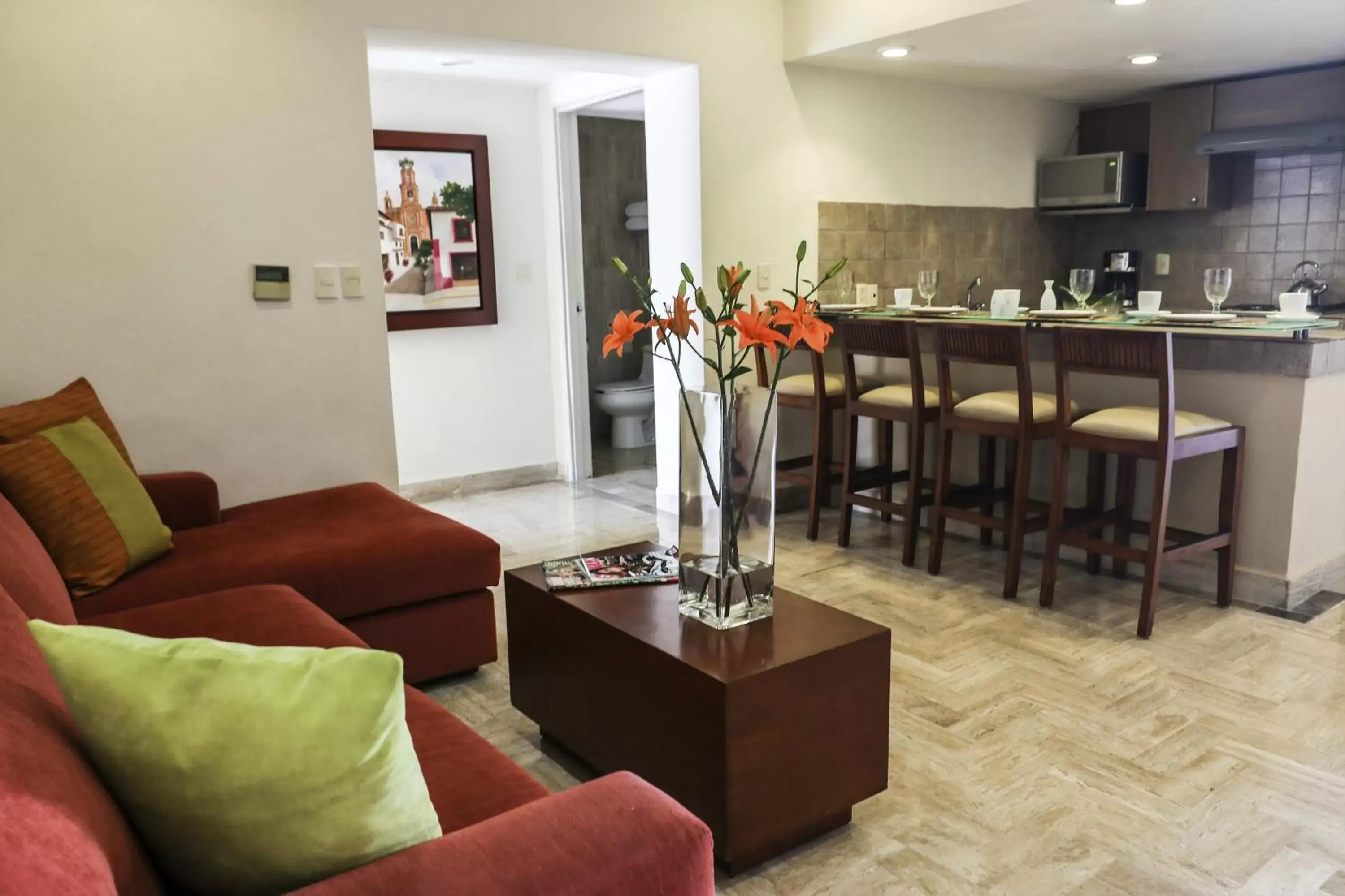 Kitchen or kitchenette, Seating Area in Velas Vallarta Suite Resort All-Inclusive