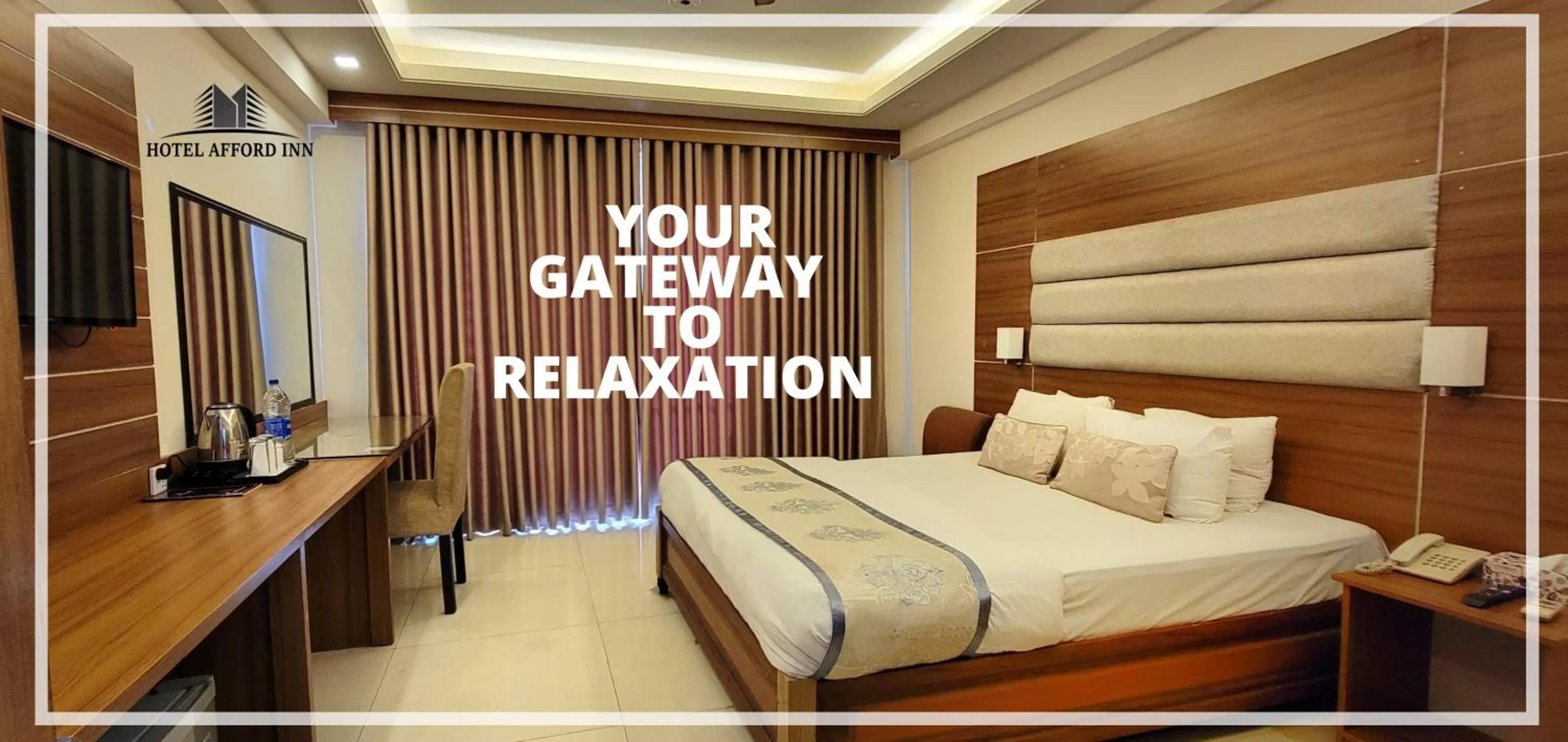 Bedroom, Bed in Hotel Afford Inn