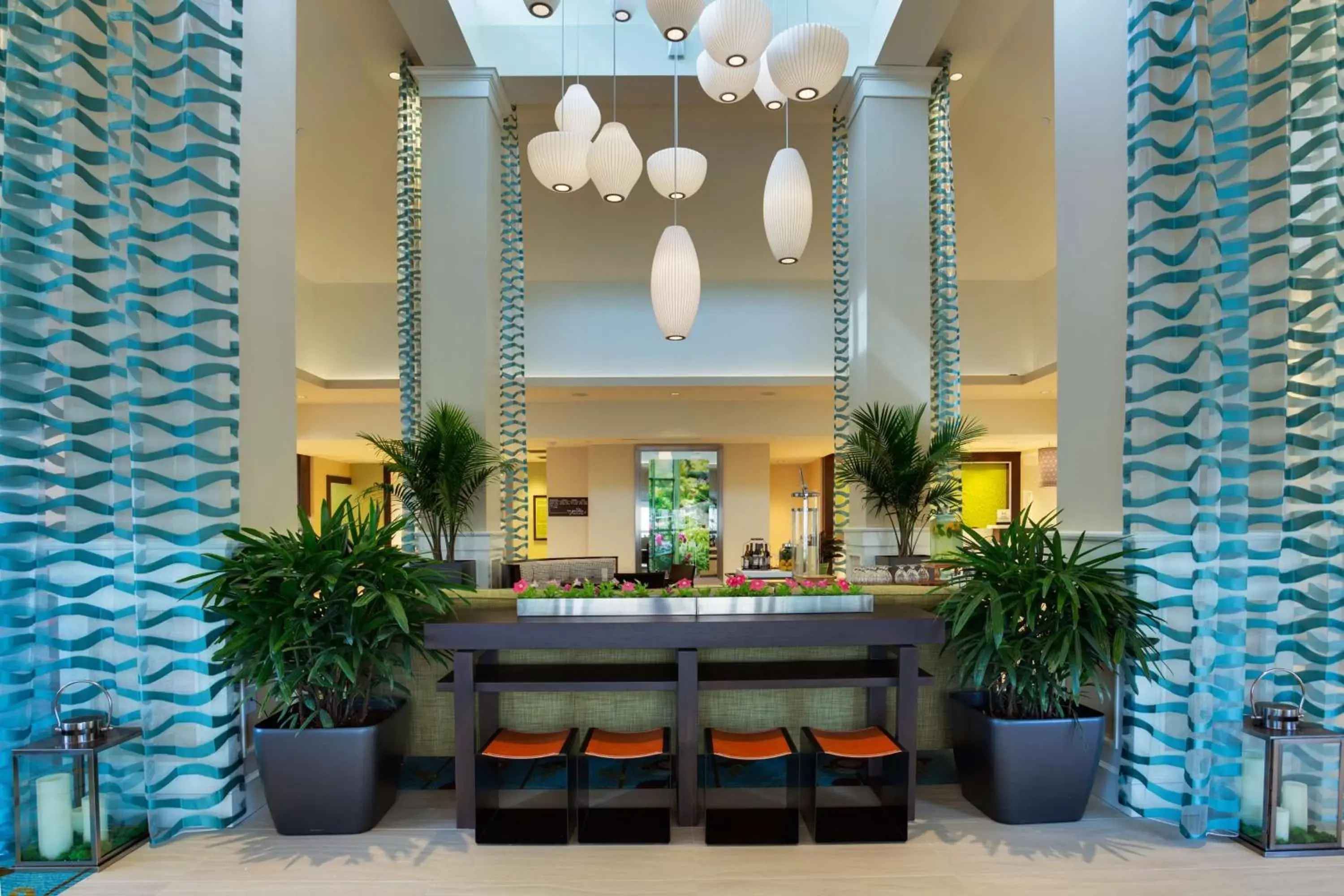 Lobby or reception, Restaurant/Places to Eat in Hilton Garden Inn Daytona Beach Oceanfront