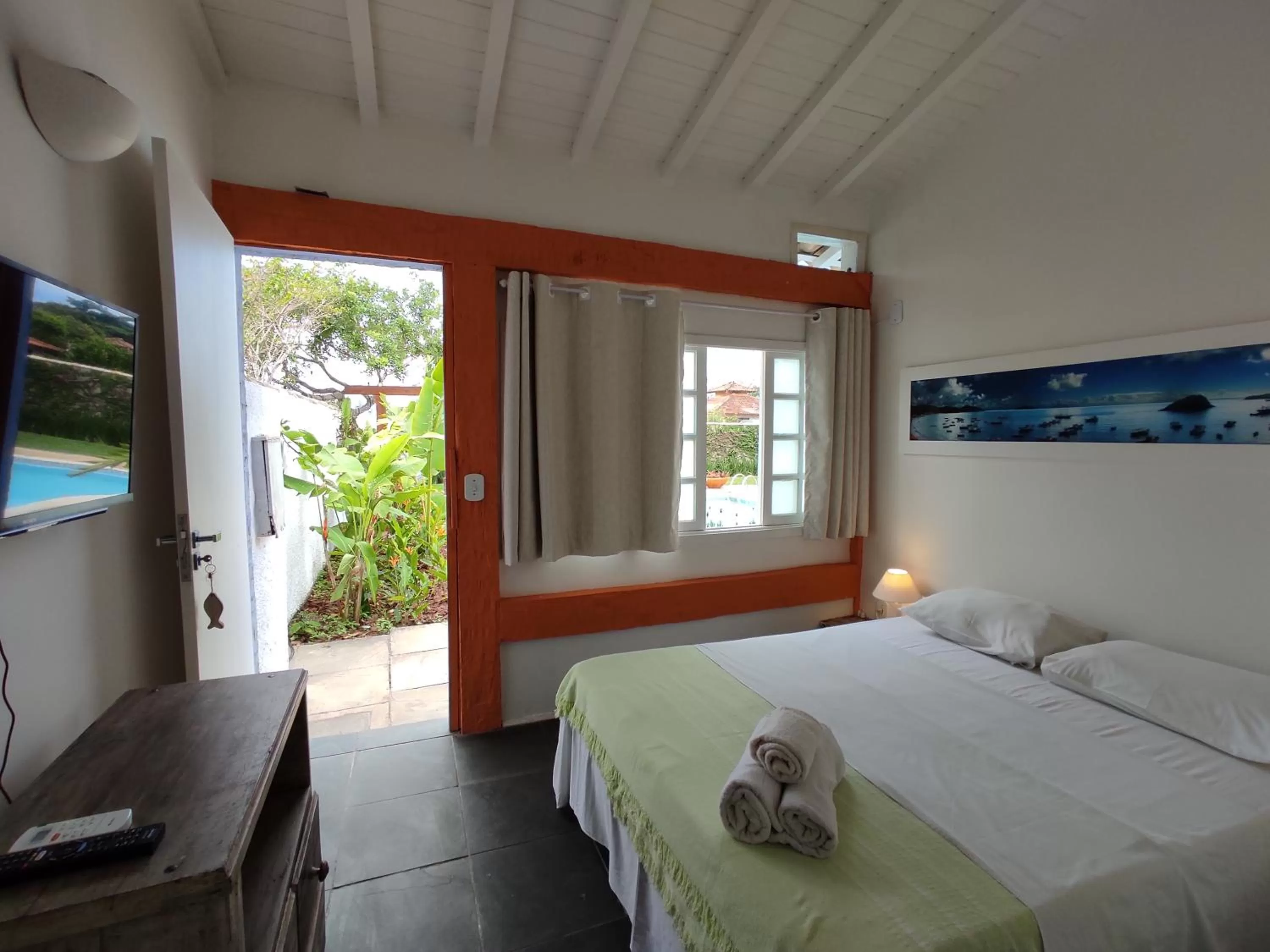 Bed in Pousada Manaaki