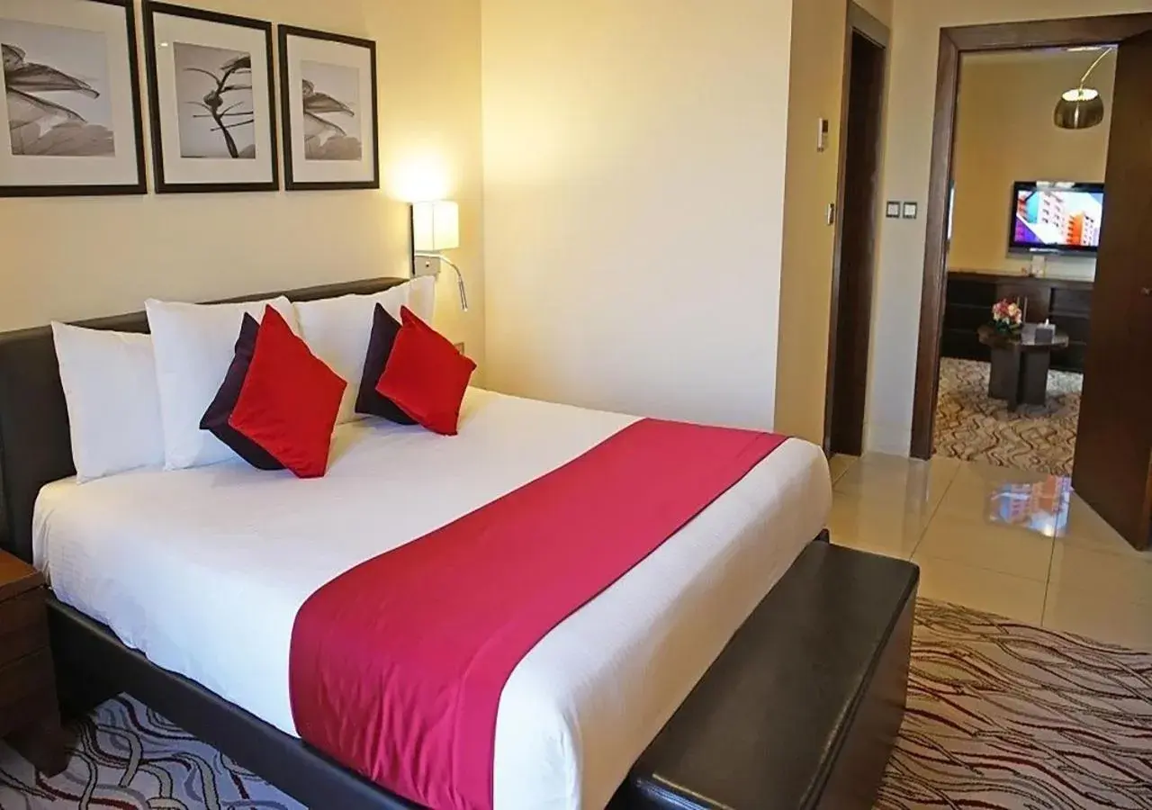 Bed in Novotel Suites Riyadh Olaya