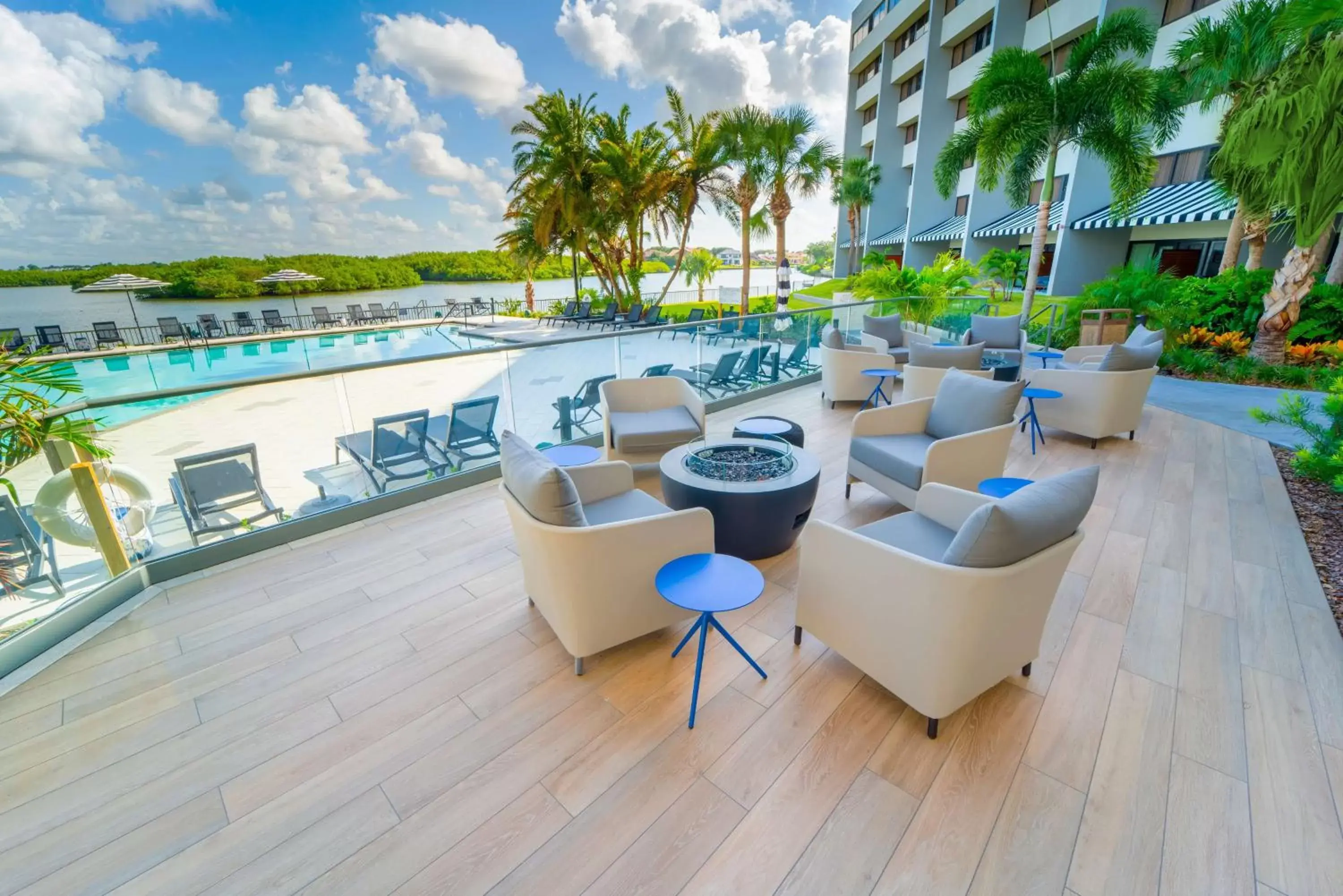 Patio in DoubleTree by Hilton Tampa Rocky Point Waterfront