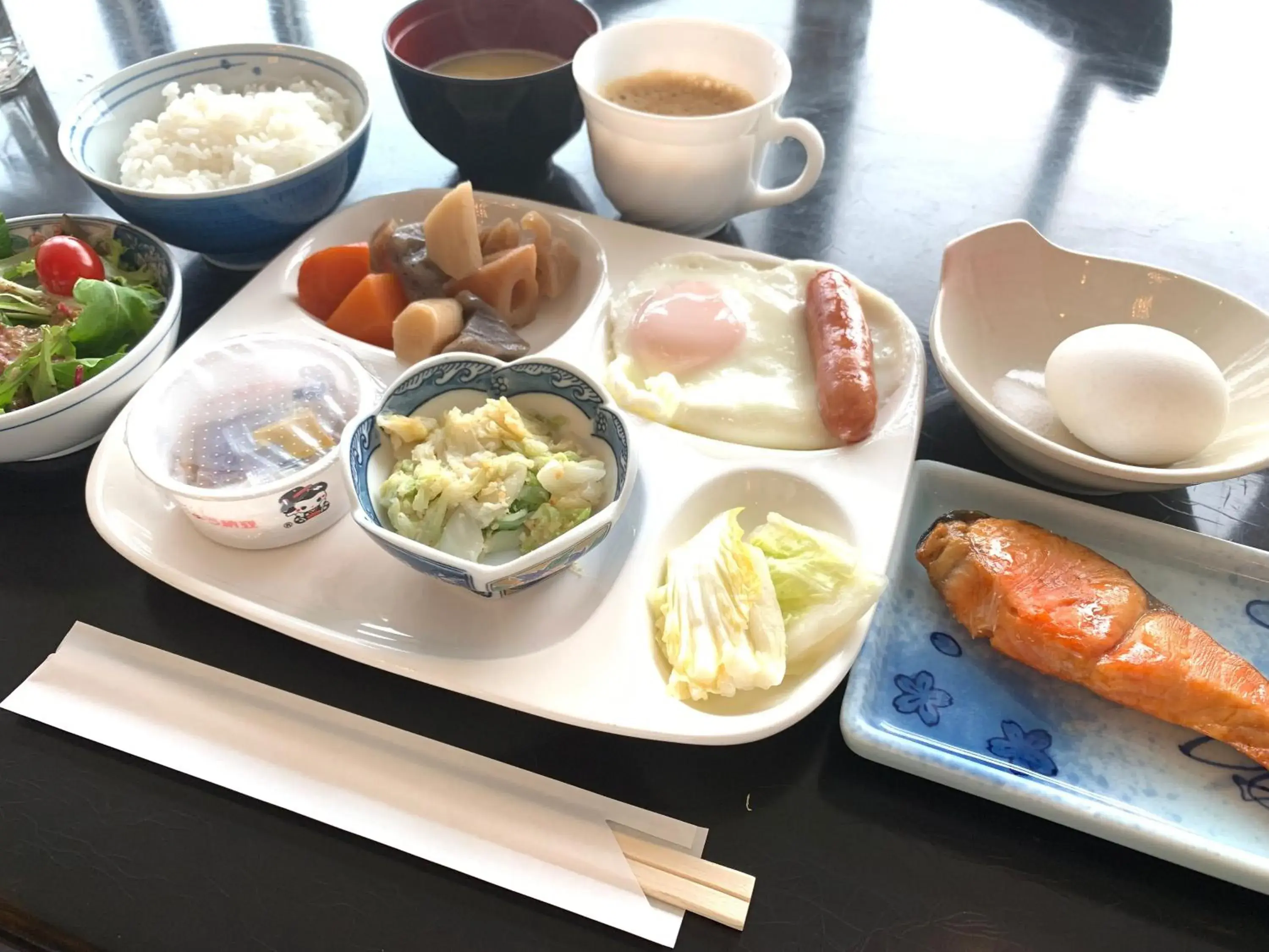 Asian breakfast in Granvillage Toya Daiwa Ryokan Annex