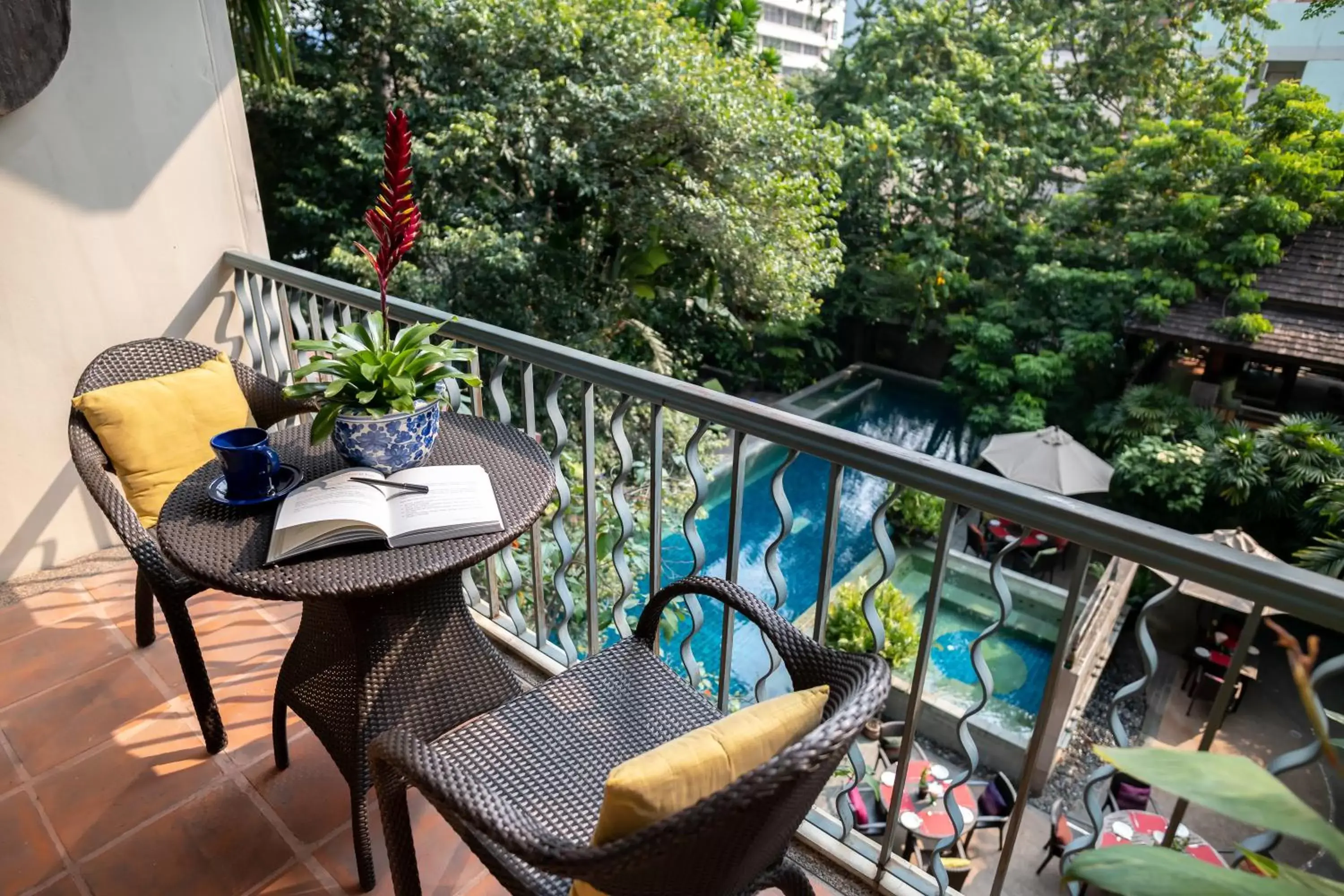 Balcony/Terrace, Pool View in Ariyasom Villa - SHA Extra Plus