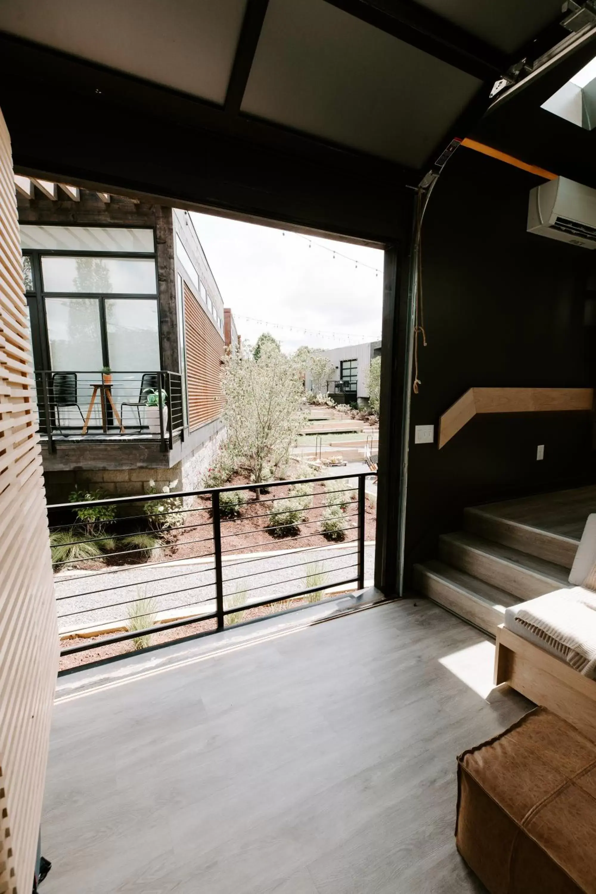 Living room in Ironwood Grove, Tiny House Hotel