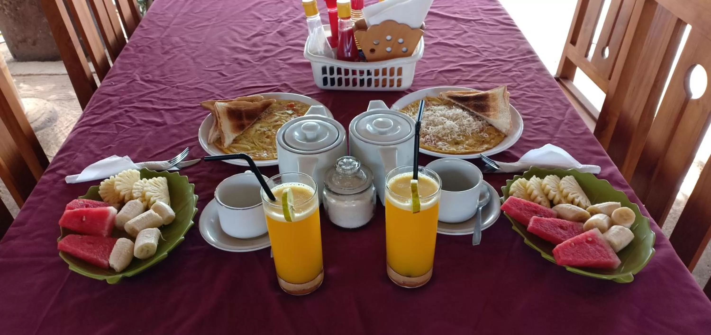 Breakfast in Sandy Beach Bungalows