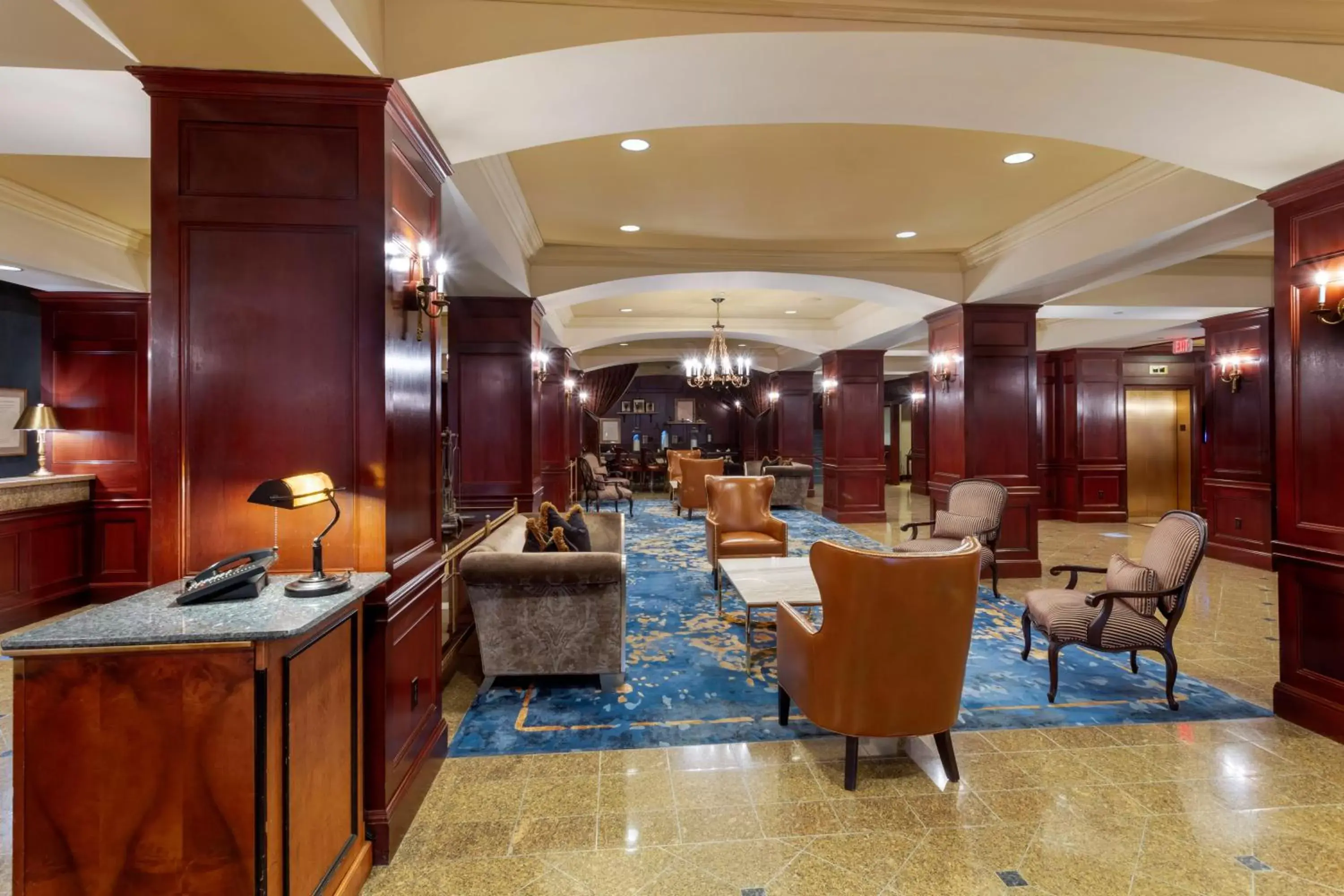 Lobby or reception in Omni New Haven Hotel at Yale Lobby or reception in Omni New Haven Hotel at Yale