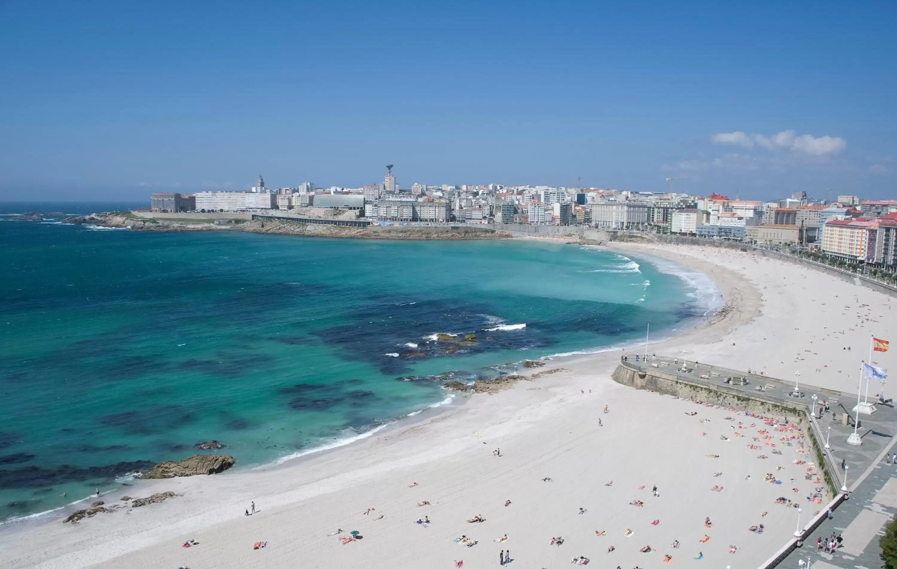 Beach, Bird's-eye View in Hotel Riazor