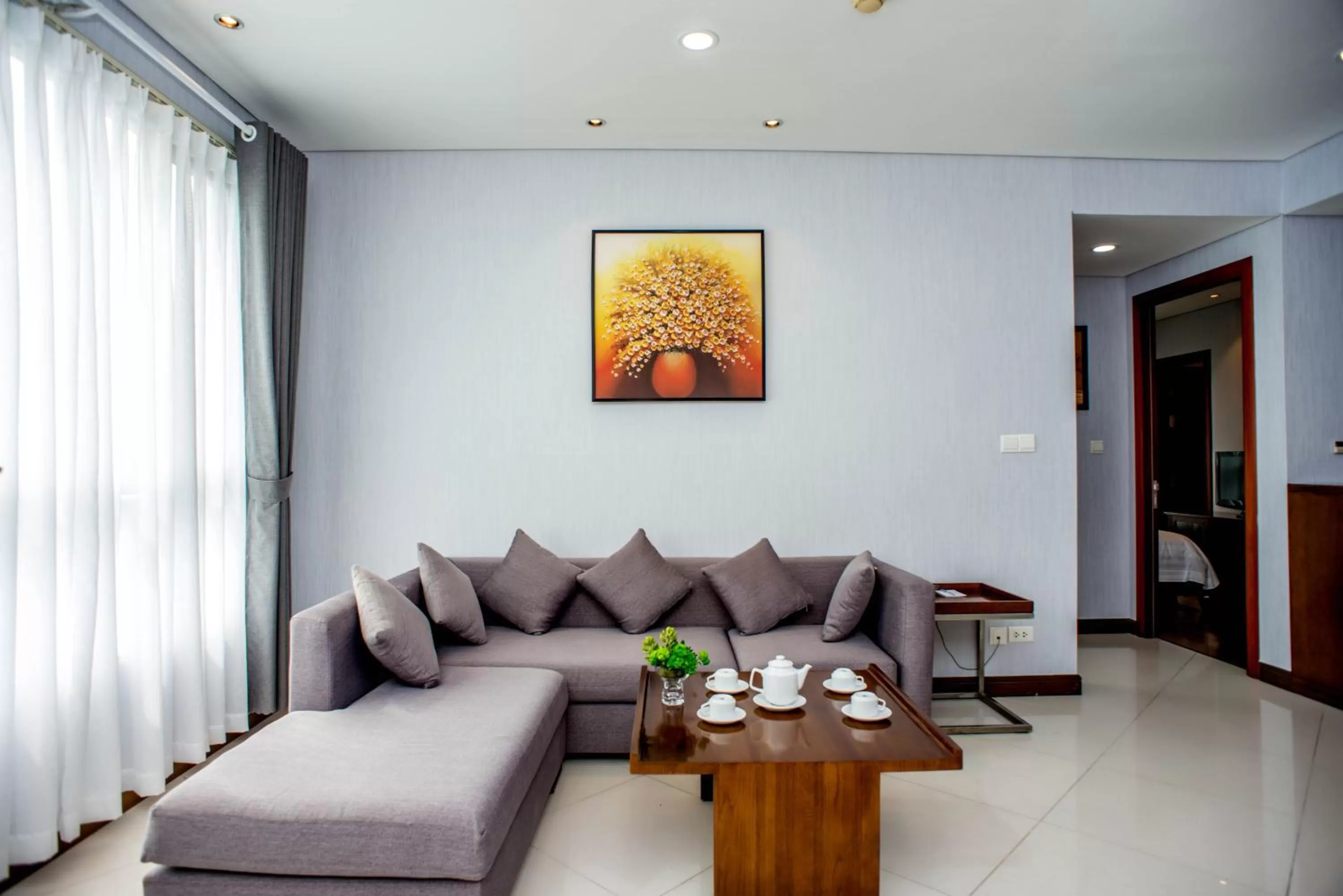 Living room in Lancaster Ho Chi Minh Serviced Apartment Official