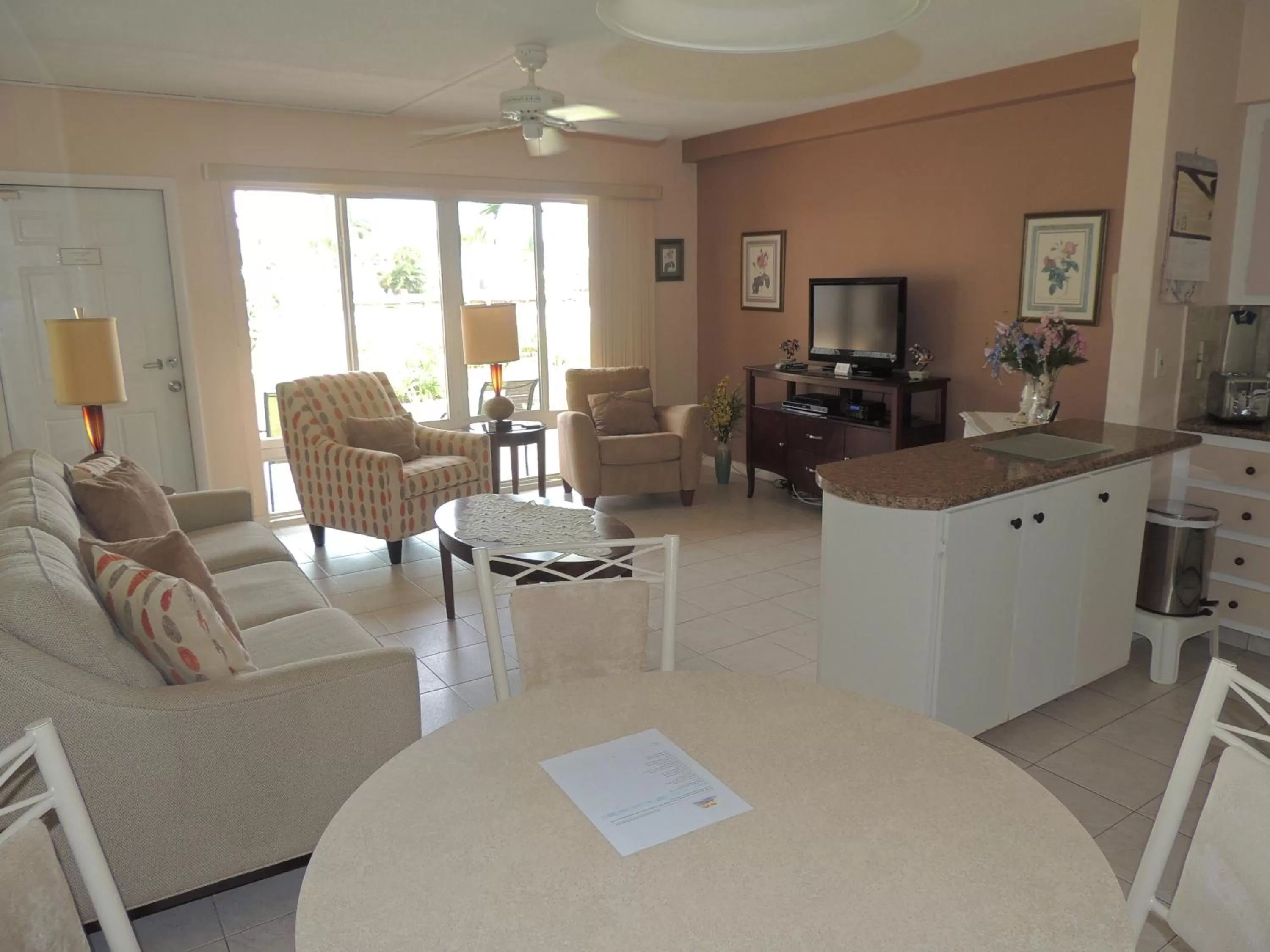 Pool view, Seating Area in Aqua Mar Condos