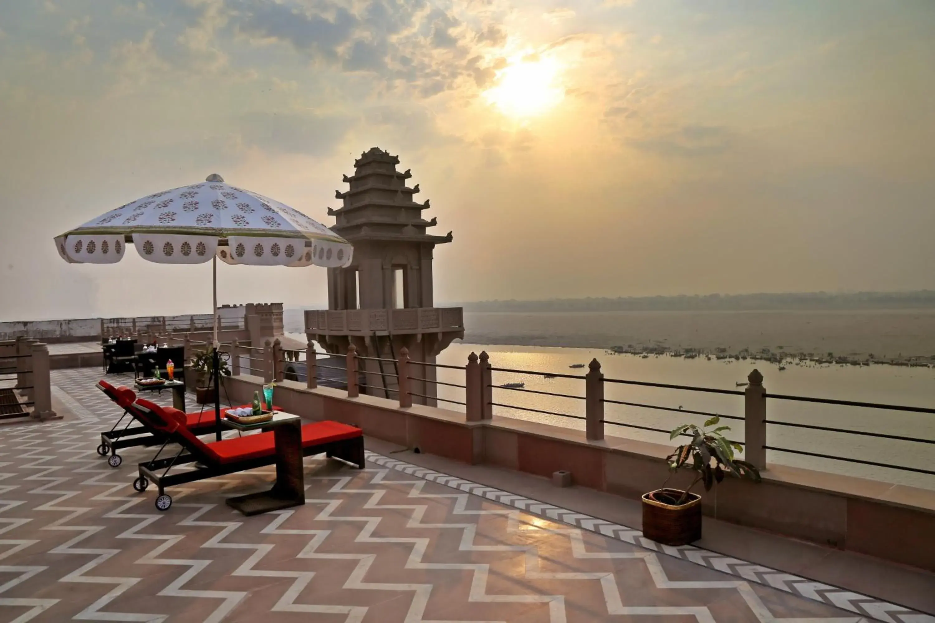 Balcony/Terrace in BrijRama Palace, Varanasi by the Ganges