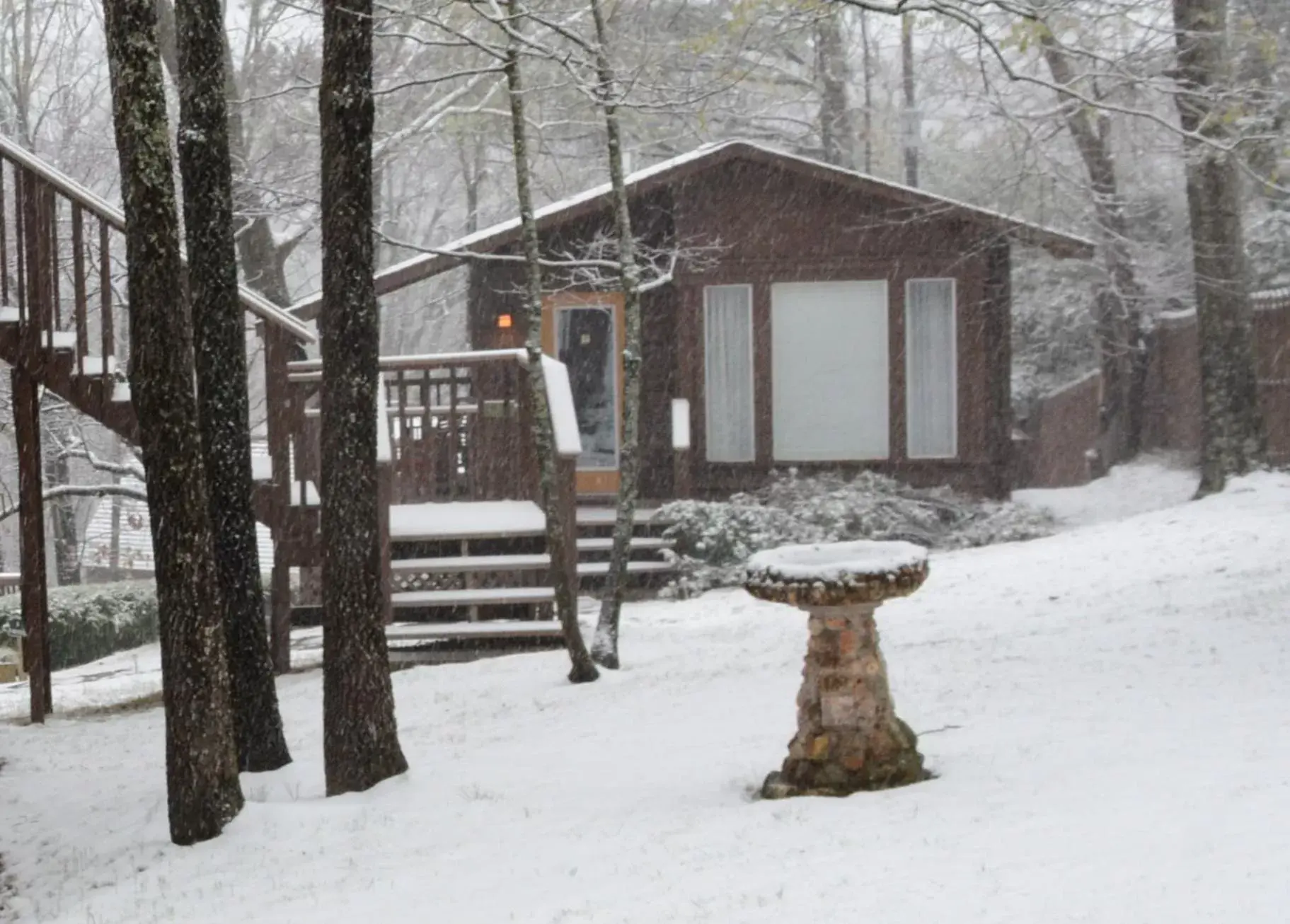 Property building, Winter in The Woods Cabins