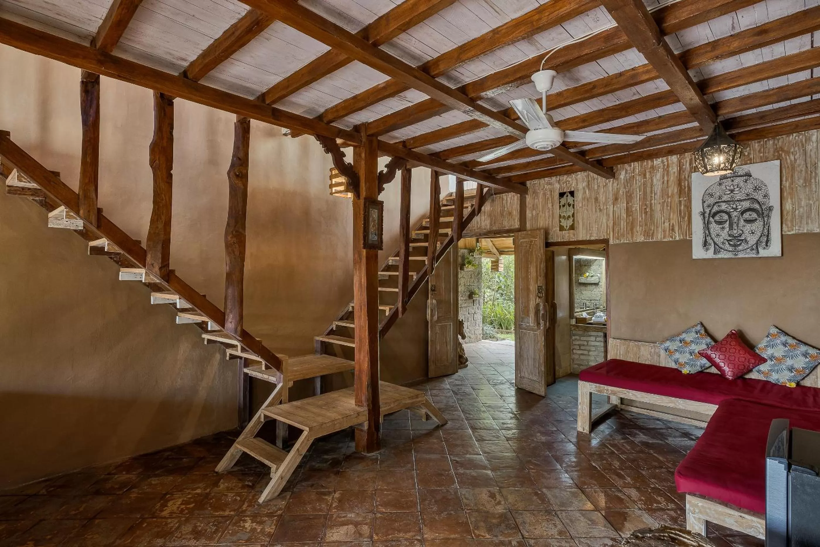 Bed in Joglo Organik Guesthouse