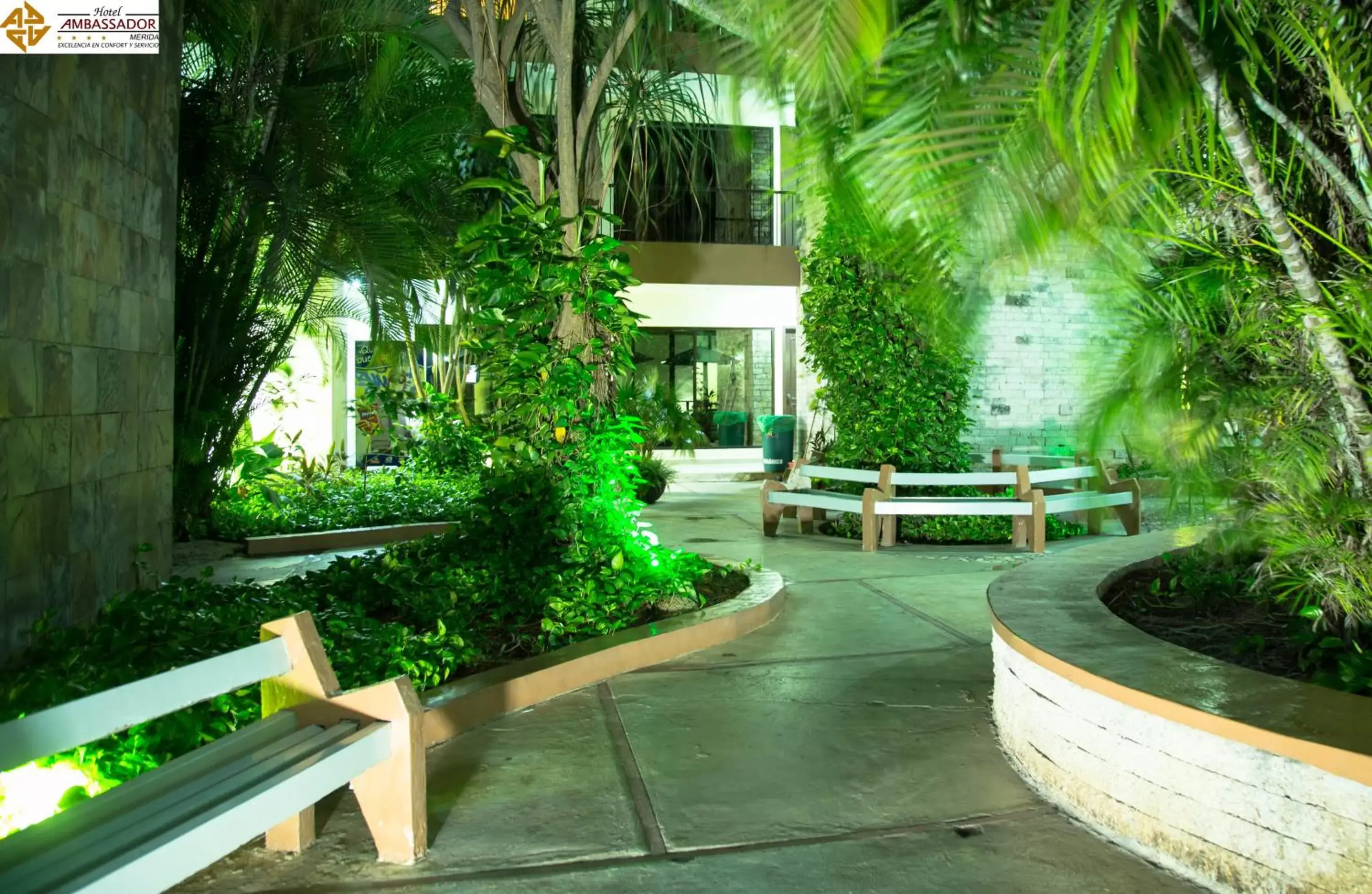 Facade/entrance, Swimming Pool in Hotel Ambassador Mérida