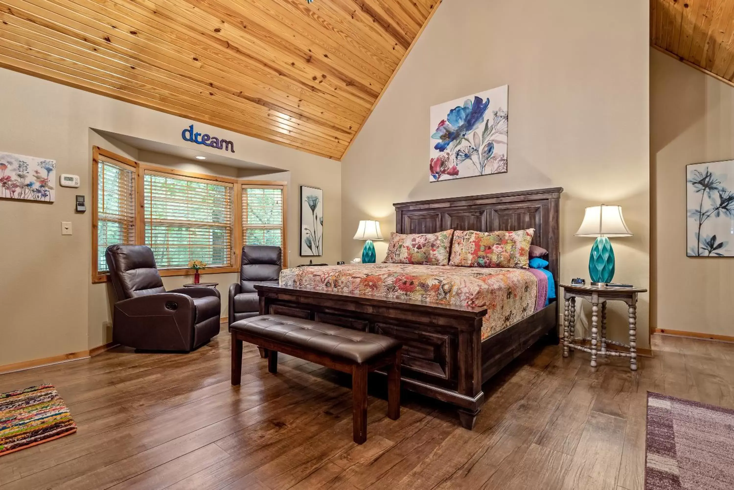 Bedroom in The Woods Cabins