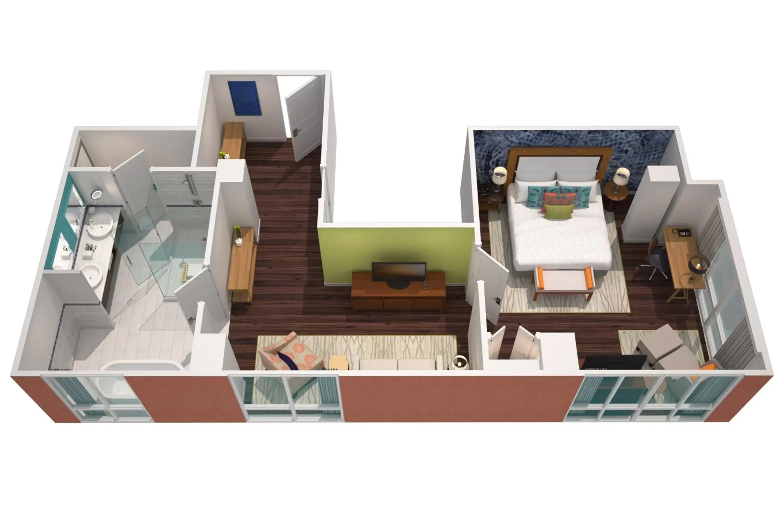 Photo of the whole room, Floor Plan in Hotel Indigo Asheville Downtown, an IHG Hotel