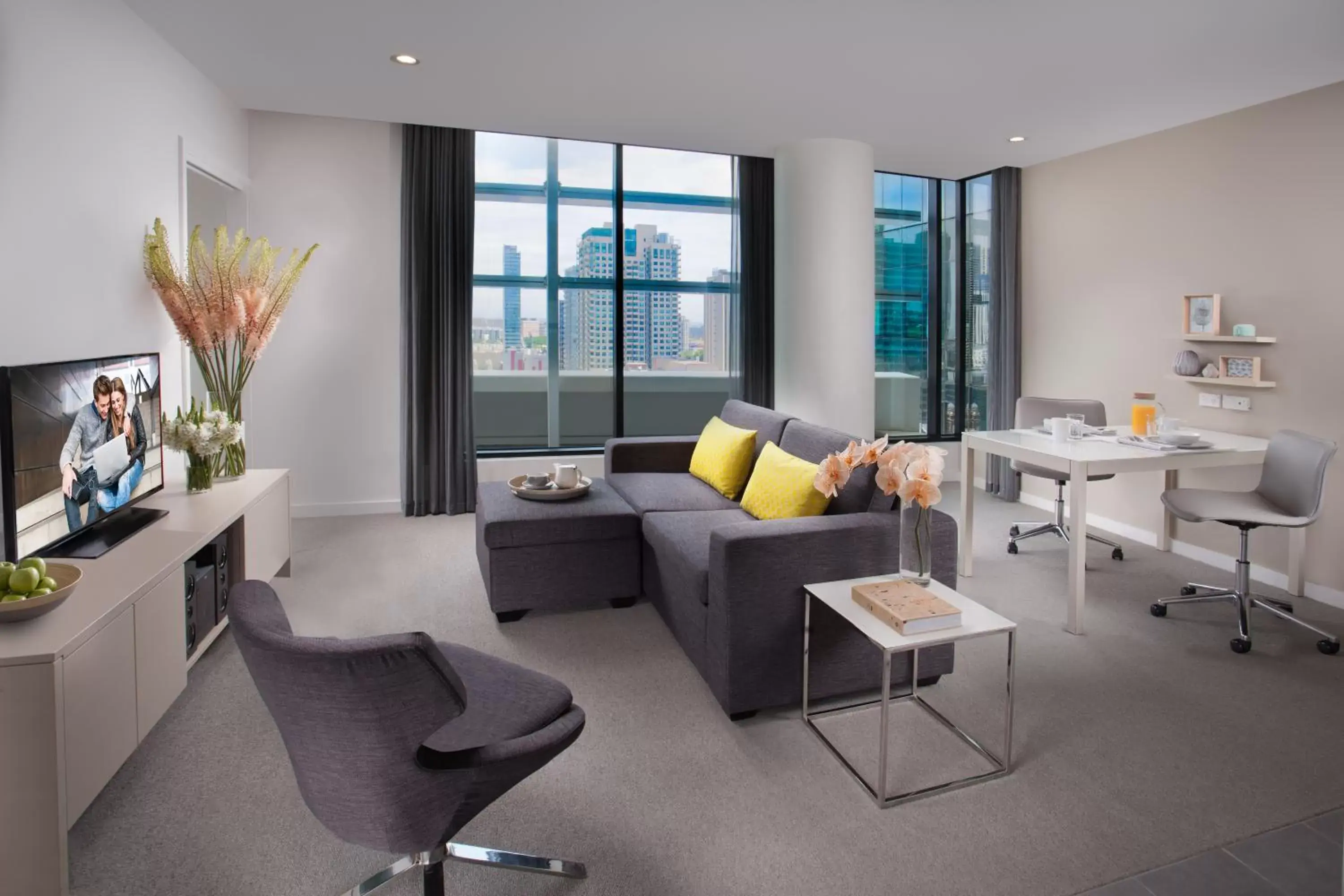 Living room, Seating Area in Citadines on Bourke Melbourne