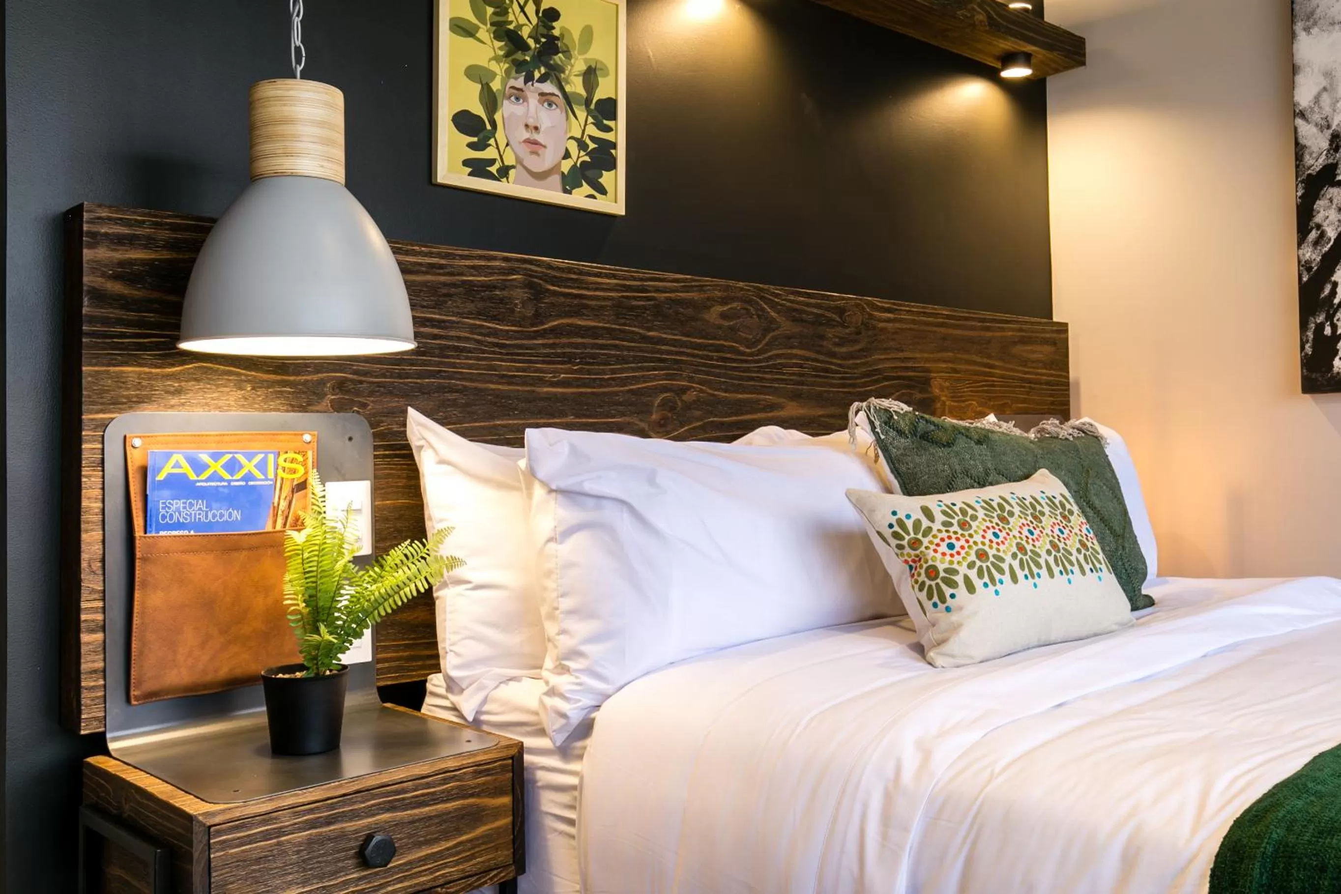 Bed in Factory Lofts Hotel