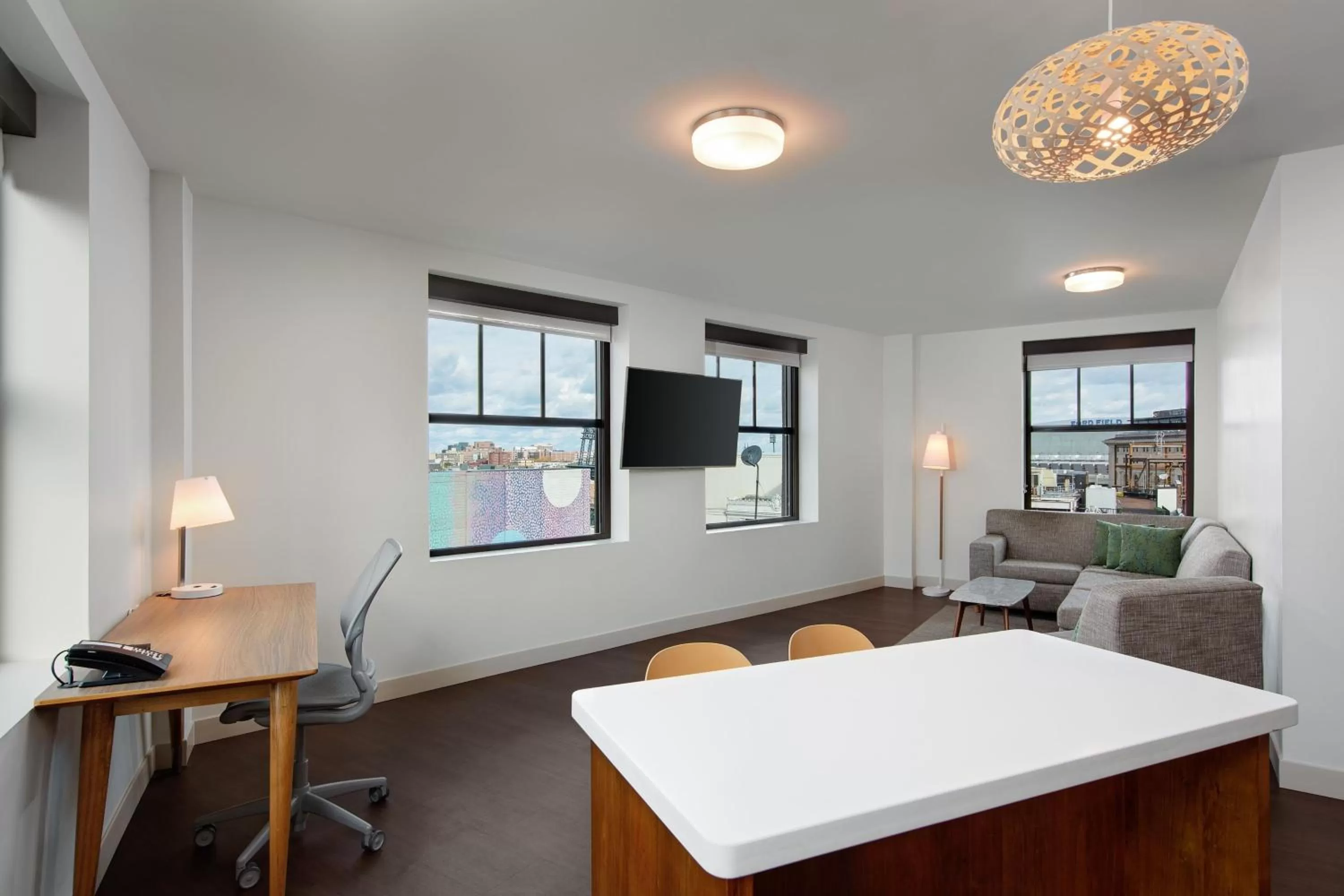 Living room in Element Detroit at the Metropolitan