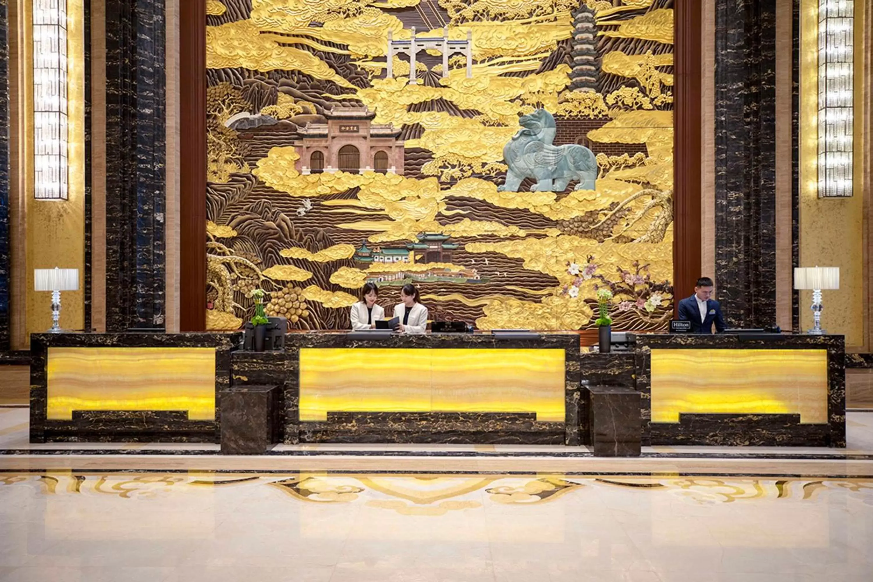 Lobby or reception in Hilton Nanjing