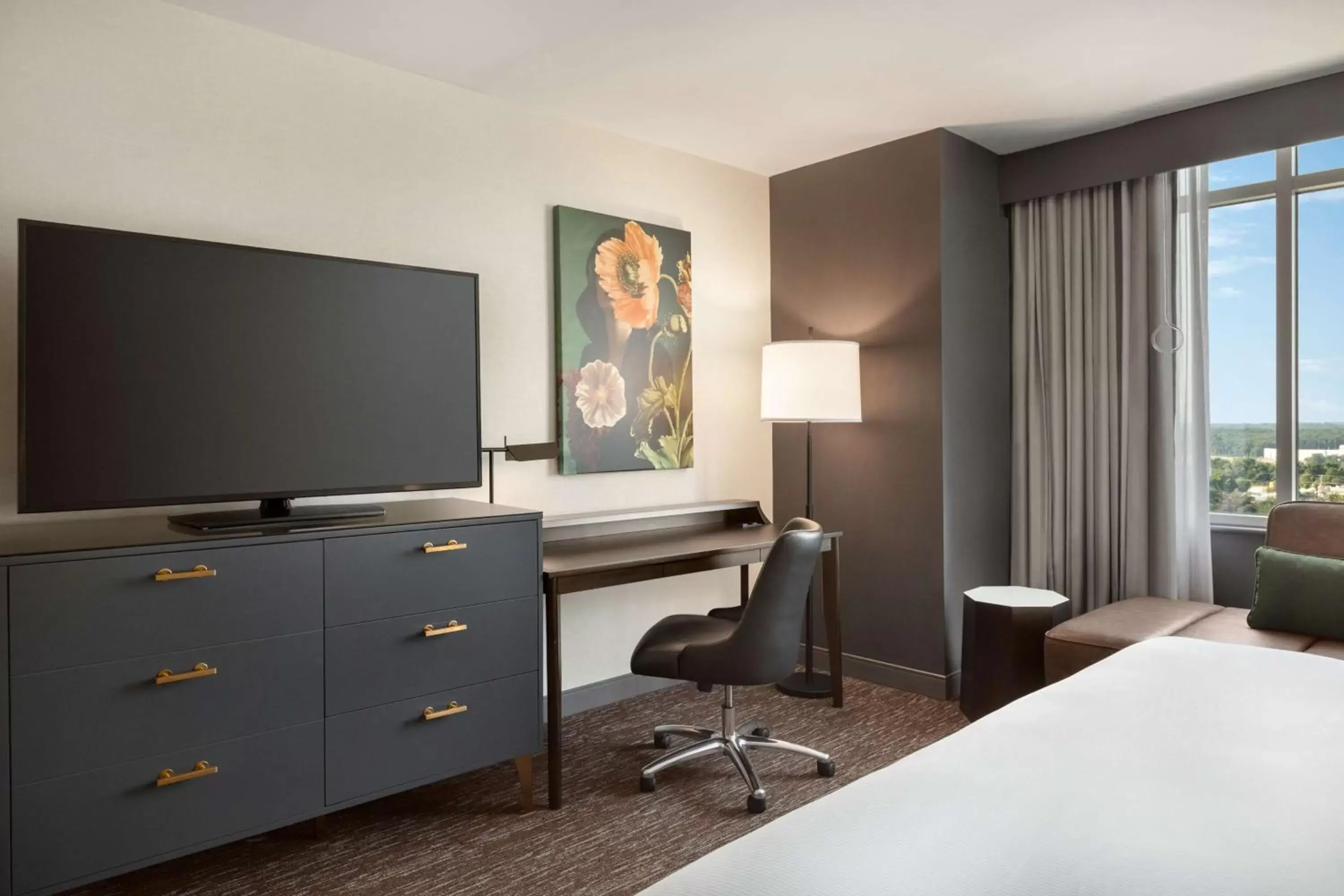 Bedroom, TV/Entertainment Center in Hilton Baltimore BWI Airport