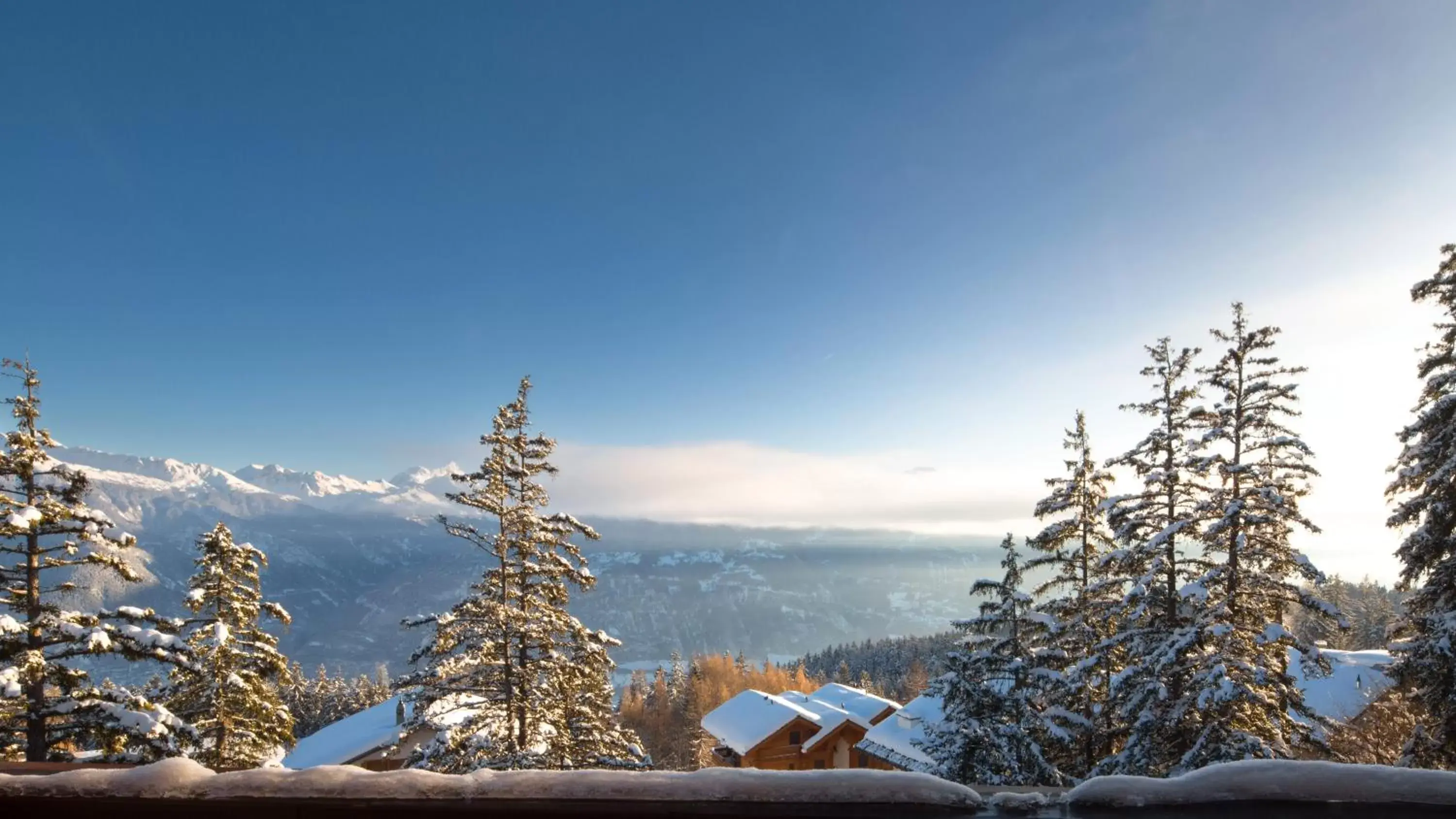 View (from property/room), Winter in Hotel Helvetia Intergolf