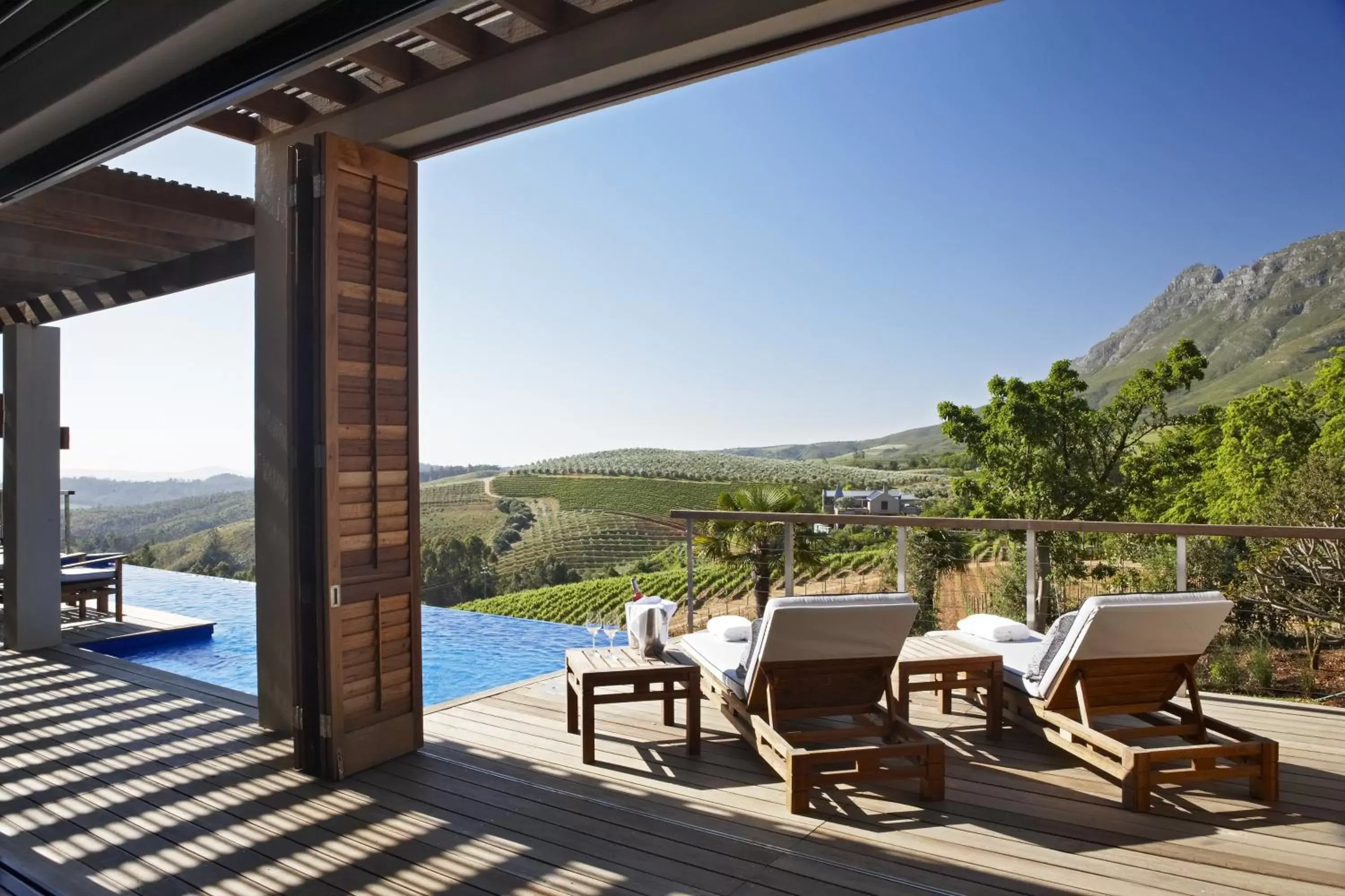 Patio, Swimming Pool in Delaire Graff Lodges and Spa